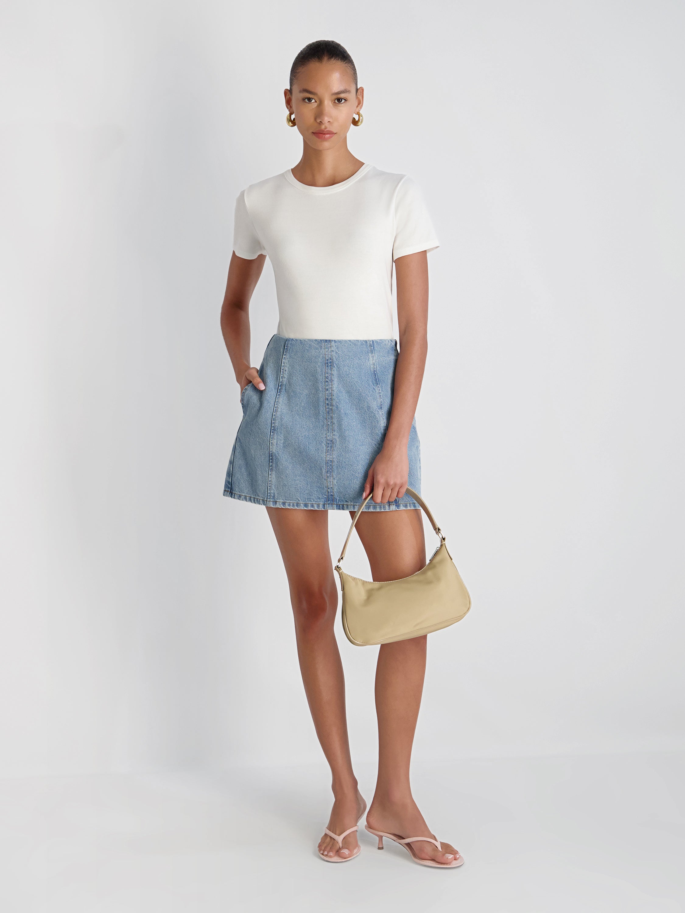 90S DENIM MULTI SEAM MINI SKIRT View 1 | Women's Shop All 90S DENIM MULTI SEAM MINI SKIRT View 1 | Women's Shop All