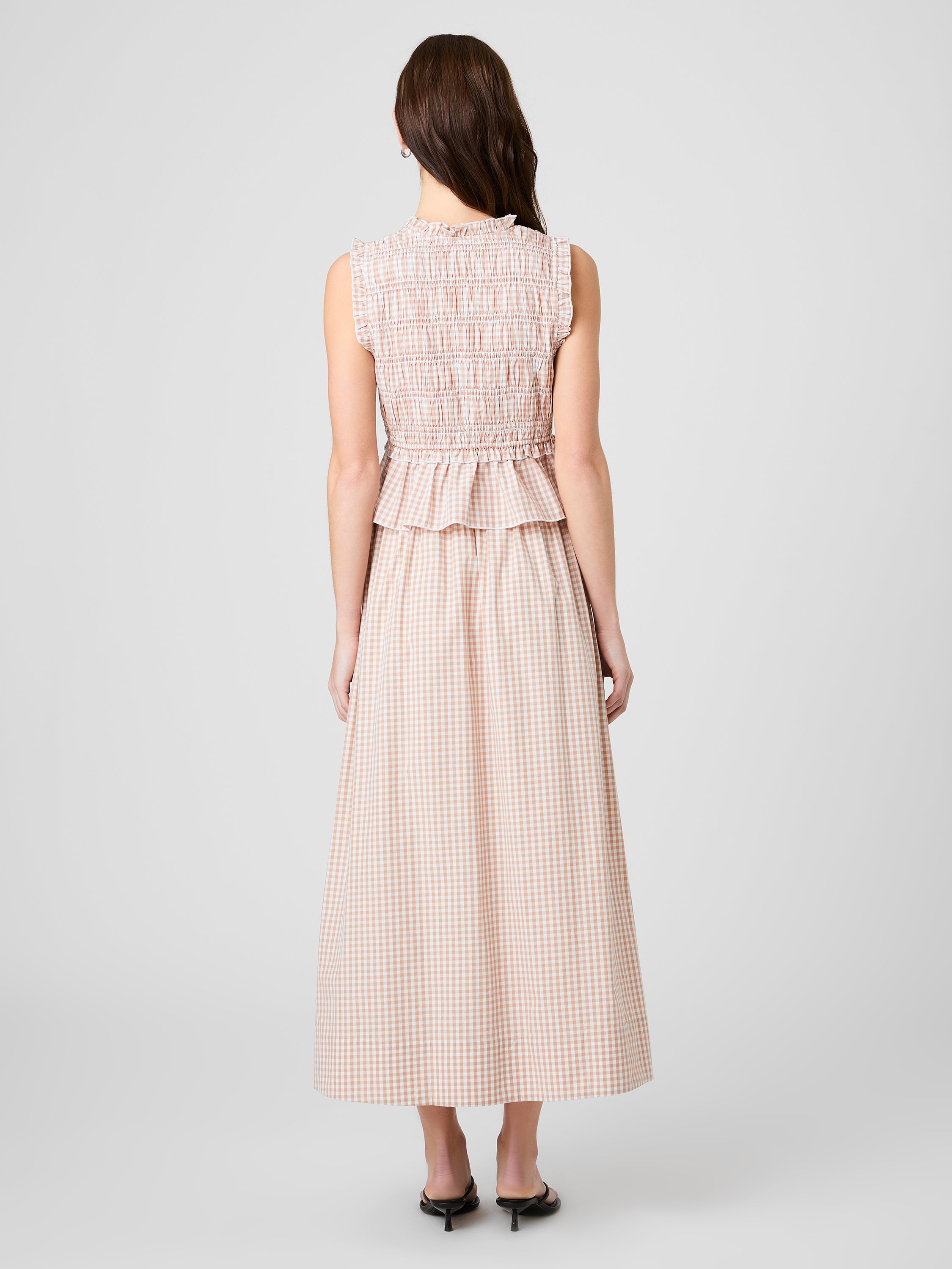 PETITE GINGHAM RUCHED MIDI SKIRT VIEW 5 PETITE GINGHAM RUCHED MIDI SKIRT VIEW 5