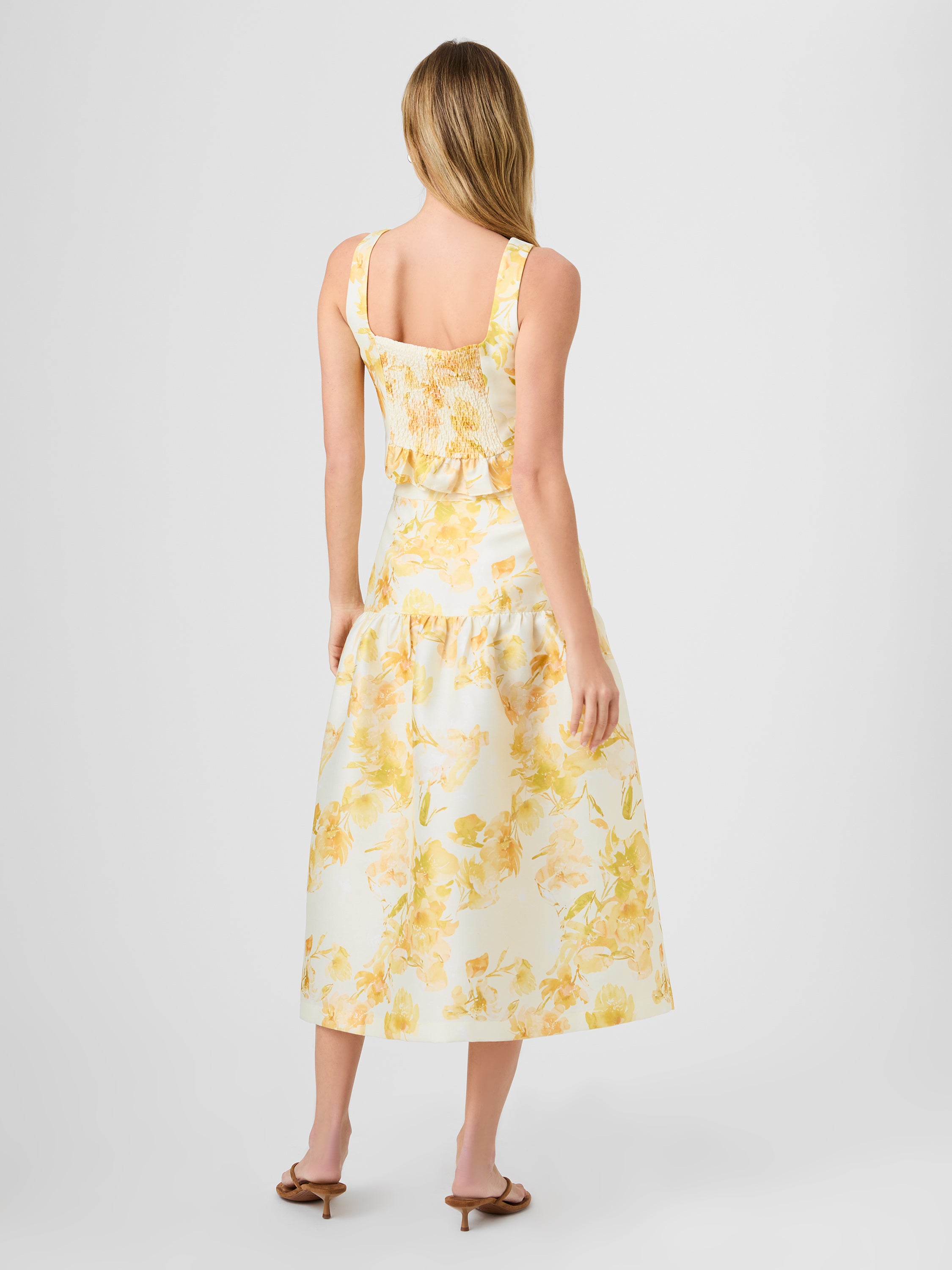 STRUCTURED TAFFETA SOPHIE FLEUR MIDI SKIRT VIEW 5 STRUCTURED TAFFETA SOPHIE FLEUR MIDI SKIRT VIEW 5