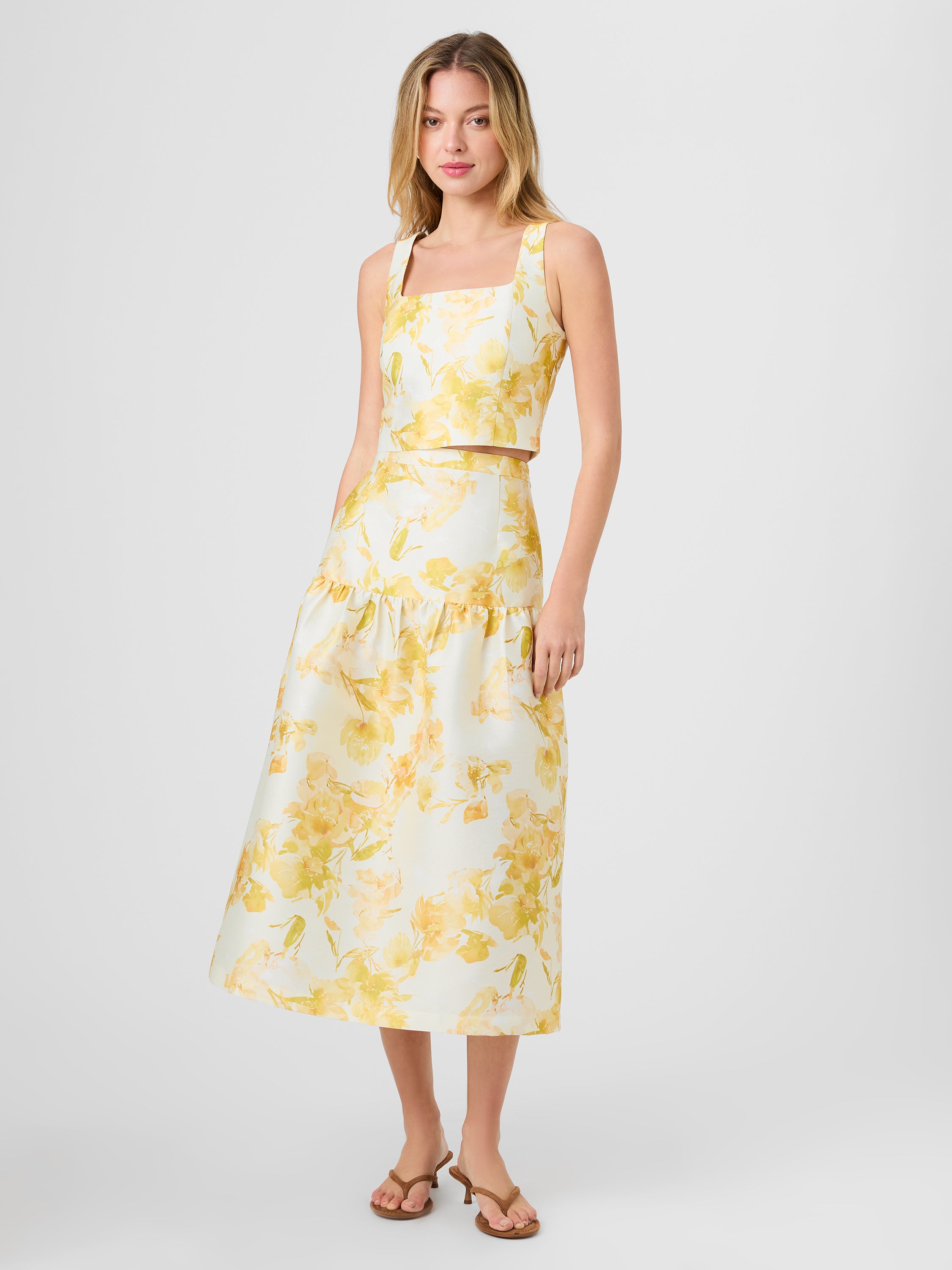 STRUCTURED TAFFETA SOPHIE FLEUR MIDI SKIRT VIEW 6 STRUCTURED TAFFETA SOPHIE FLEUR MIDI SKIRT VIEW 6