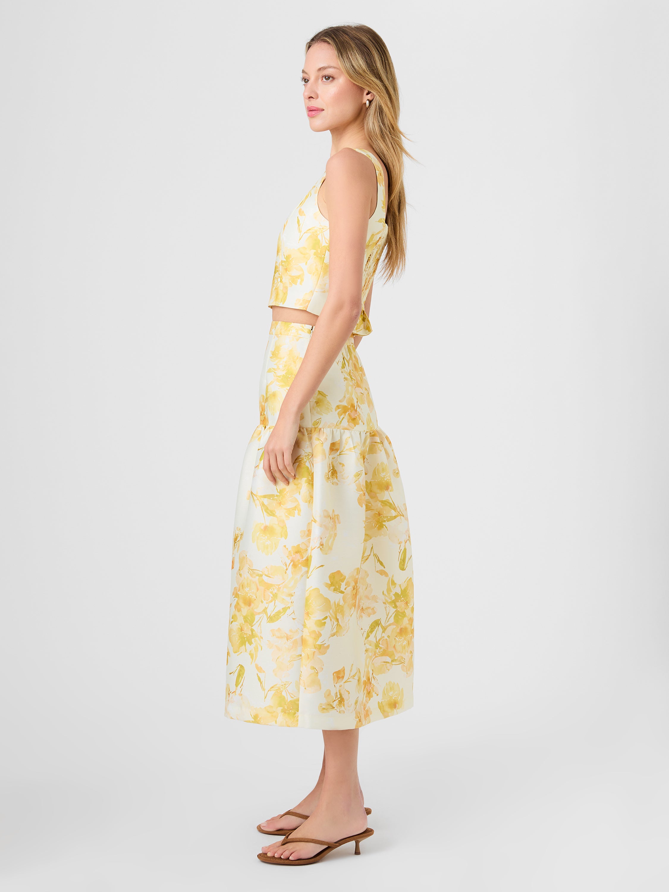STRUCTURED TAFFETA SOPHIE FLEUR MIDI SKIRT VIEW 4 STRUCTURED TAFFETA SOPHIE FLEUR MIDI SKIRT VIEW 4