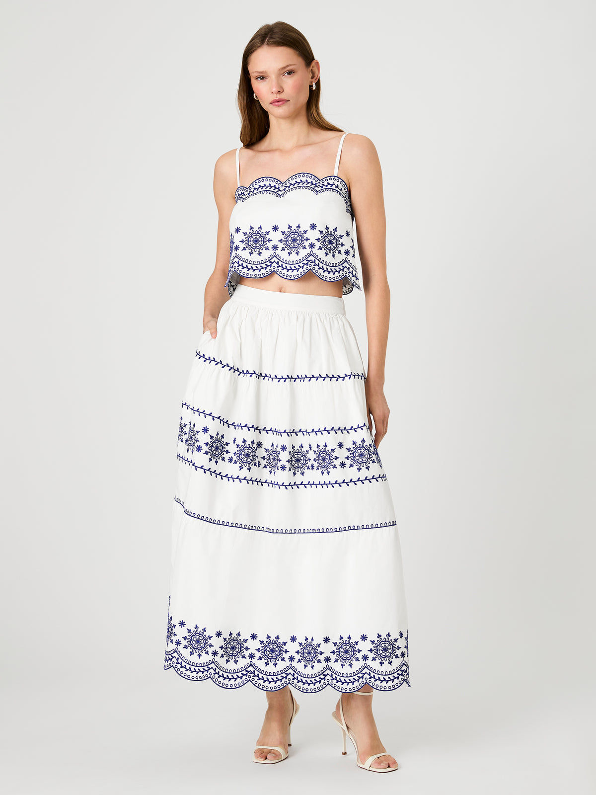ALISSA COTTON EMBROIDERED MIDI SKIRT VIEW 6 | Sale ALISSA COTTON EMBROIDERED MIDI SKIRT VIEW 6 | Sale