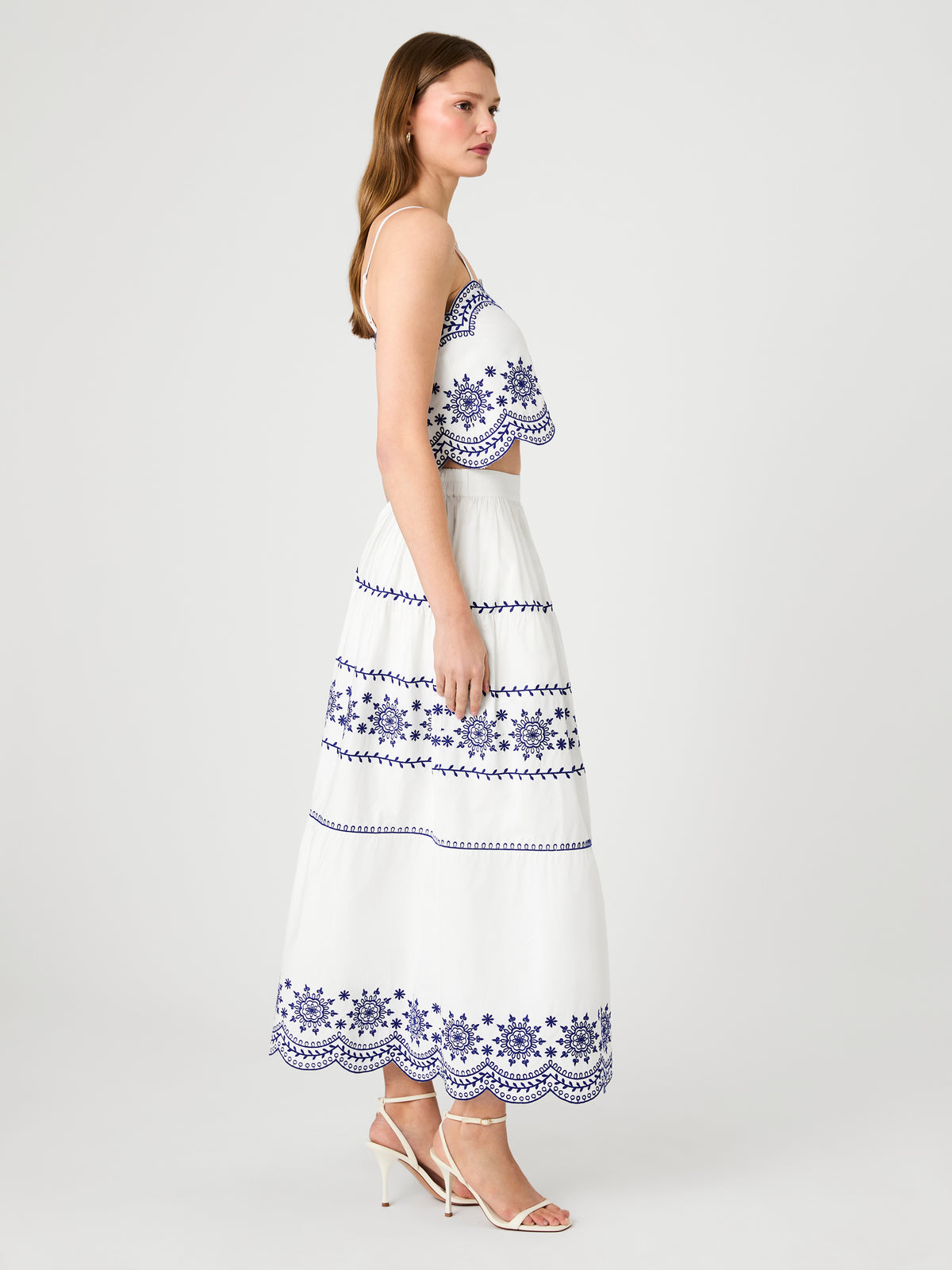 ALISSA COTTON EMBROIDERED MIDI SKIRT VIEW 5 | Sale ALISSA COTTON EMBROIDERED MIDI SKIRT VIEW 5 | Sale