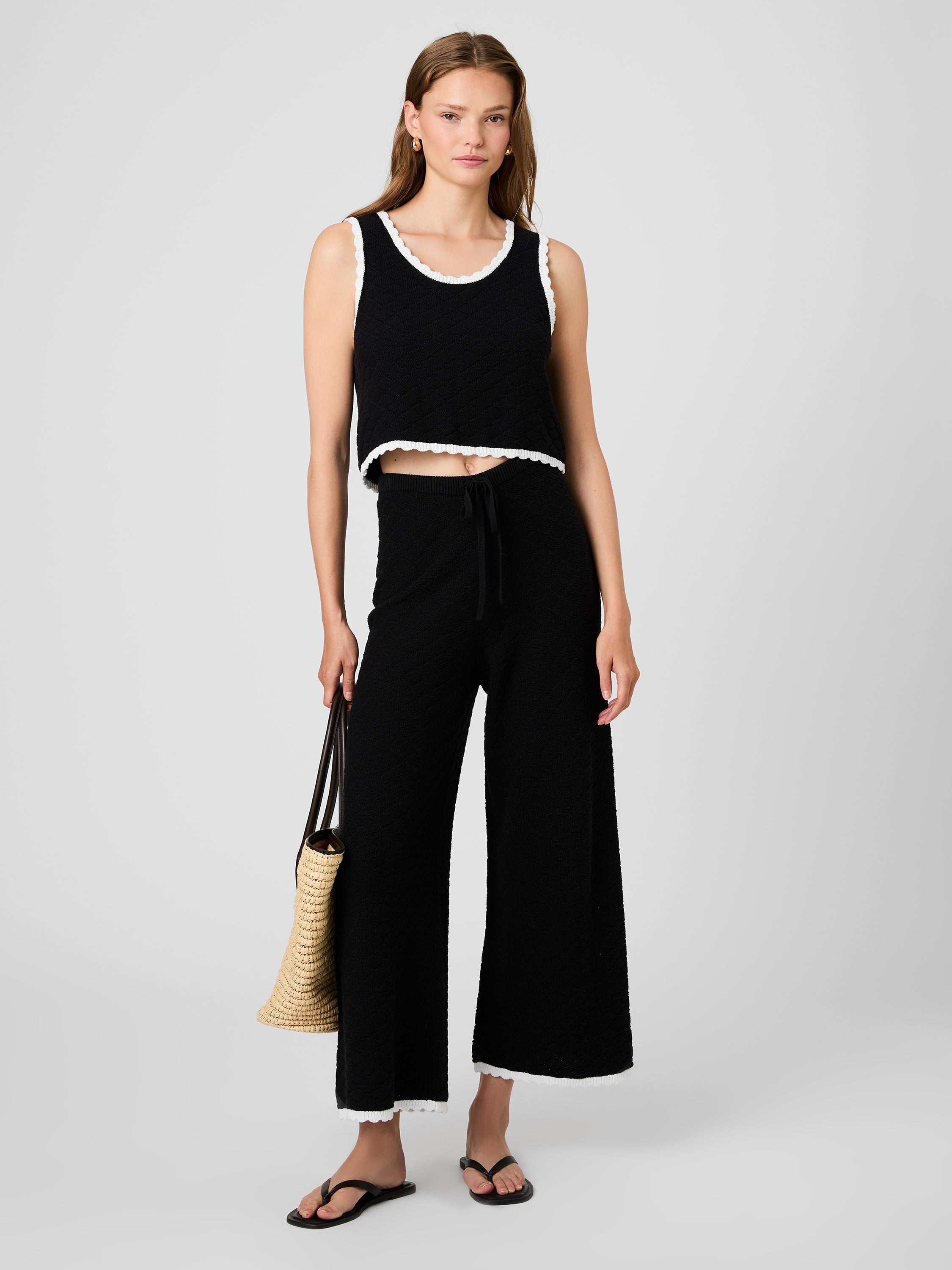 TEDDY DIAMOND KNIT CROP PANTS View 1 | Pants TEDDY DIAMOND KNIT CROP PANTS View 1 | Pants