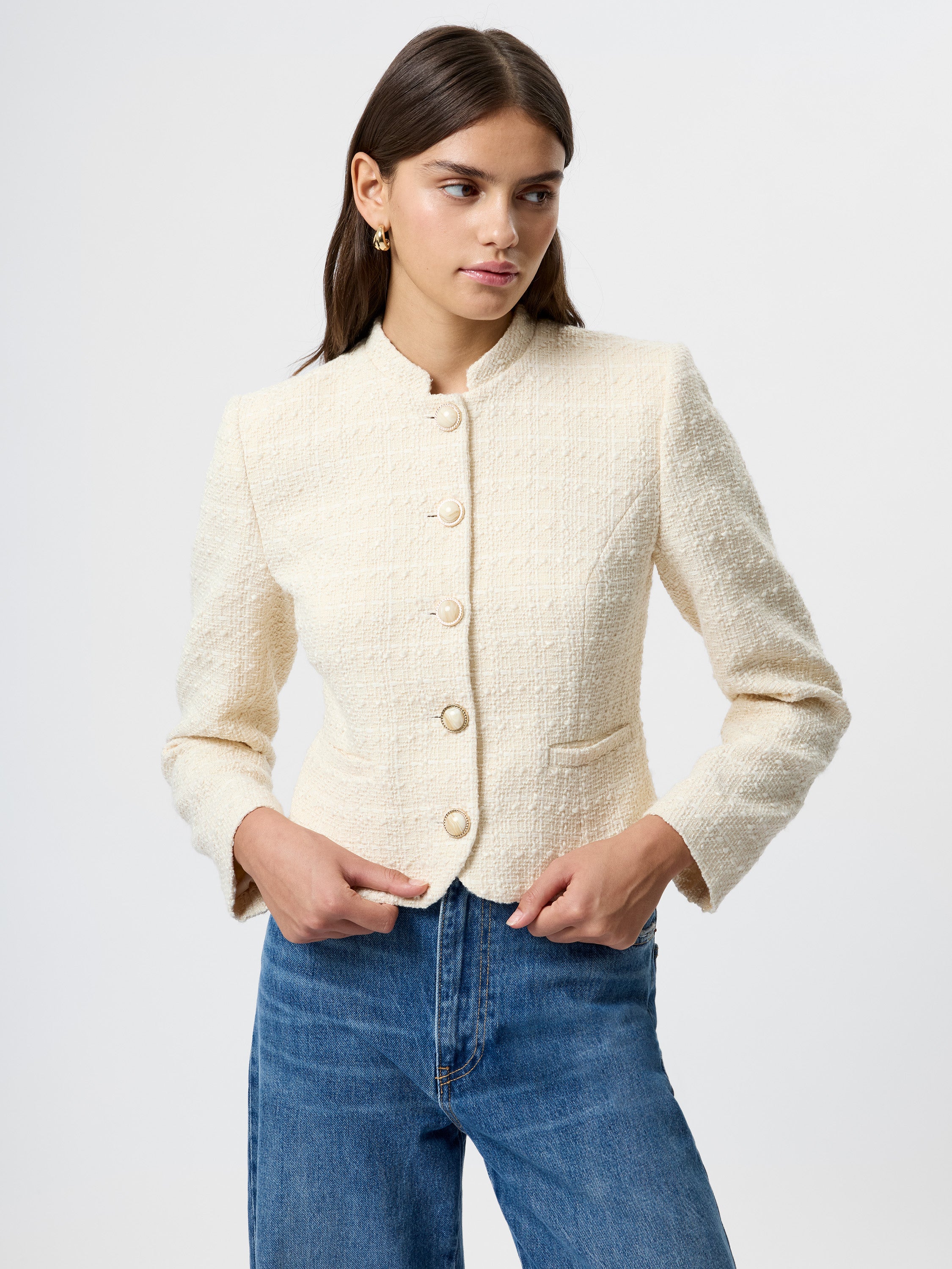 STRUCTURED TWEED SLIM FIT JACKET View 2 | Sale STRUCTURED TWEED SLIM FIT JACKET View 2 | Sale