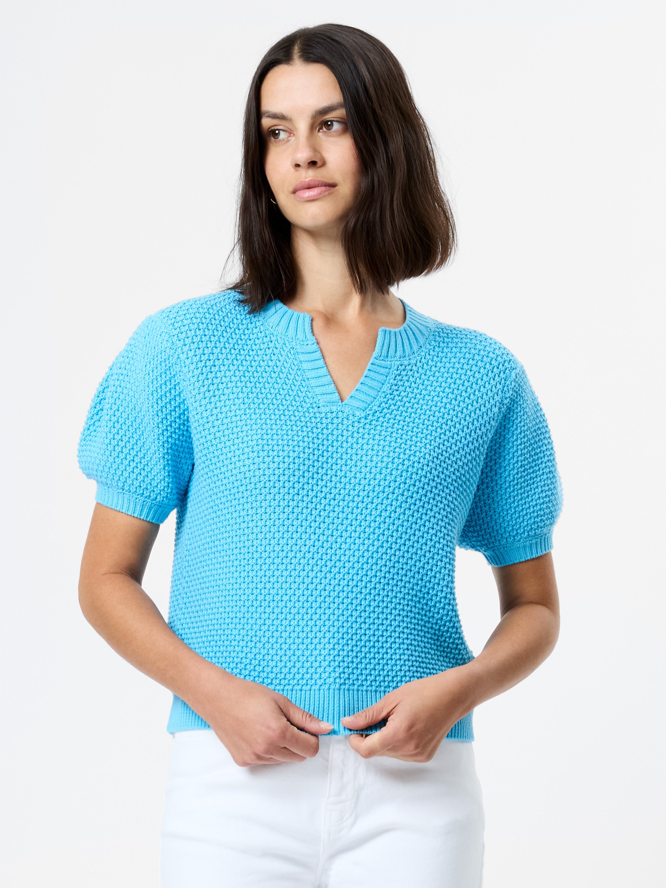 REMY COTTON BLEND V-NECK TOP View 1 | Sale REMY COTTON BLEND V-NECK TOP View 1 | Sale