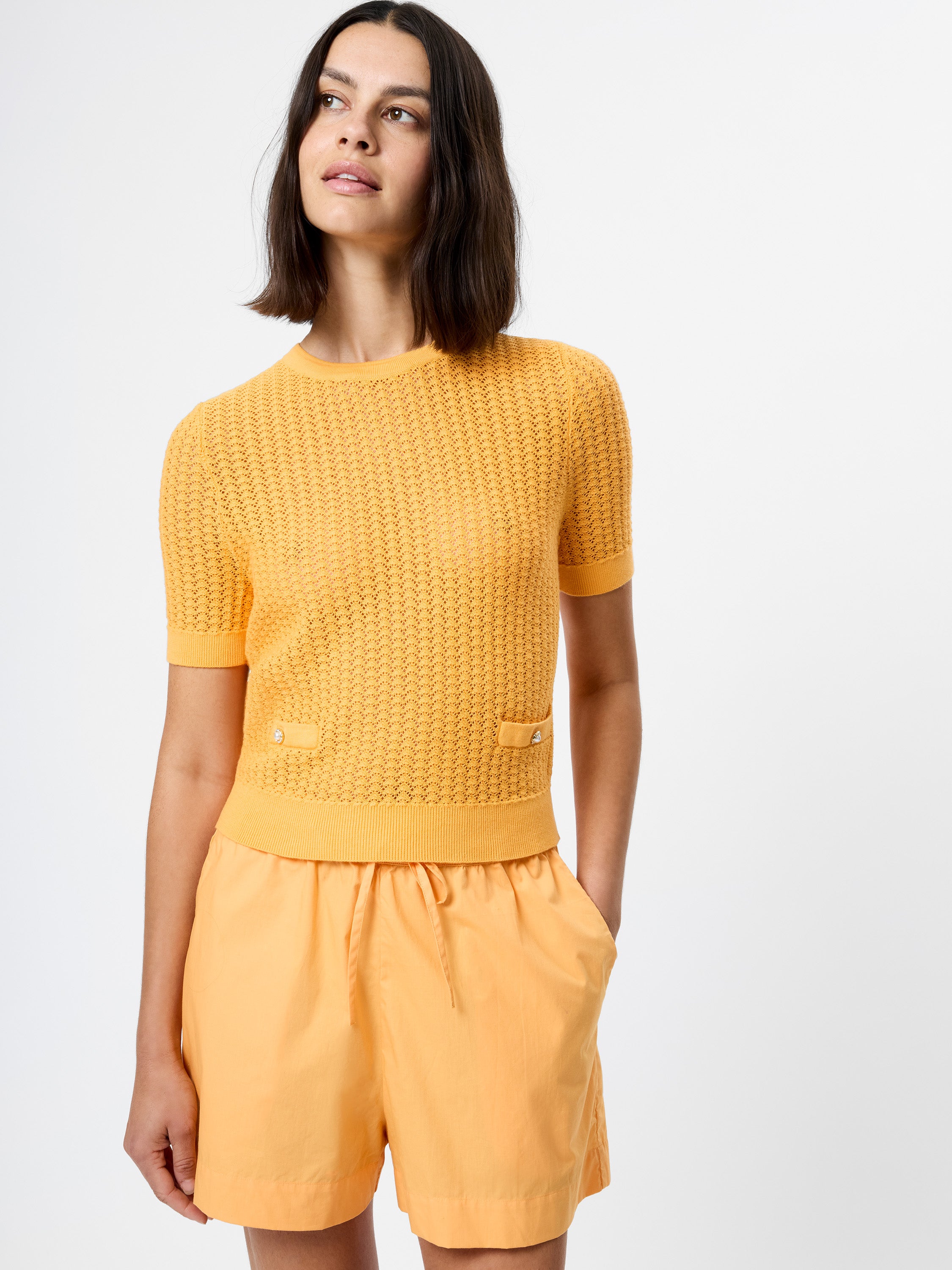 MOZART SCALLOP SHORT SLEEVE TOP View 2 | Sale MOZART SCALLOP SHORT SLEEVE TOP View 2 | Sale