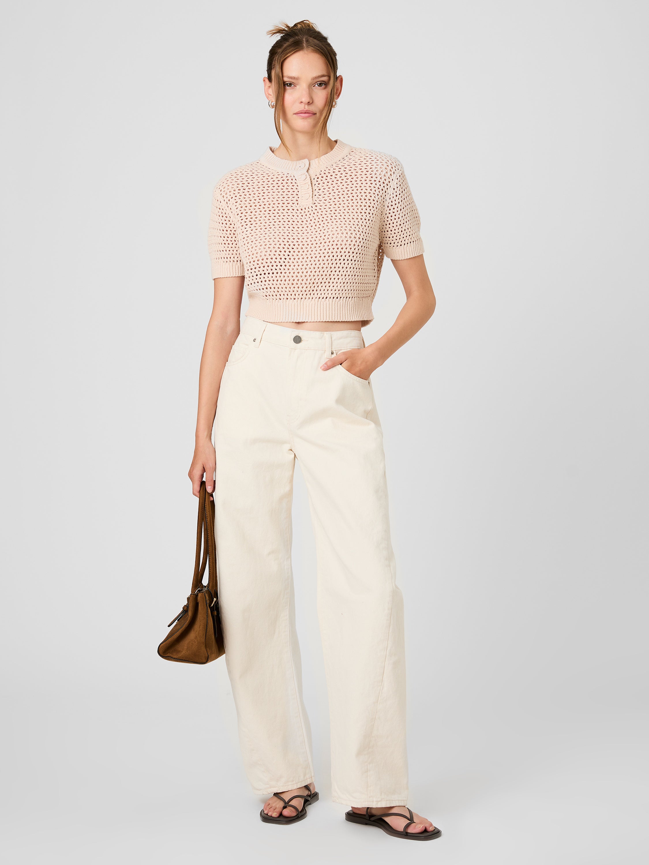 Teddy All Over Knit Short Sleeve Top | French Connection US