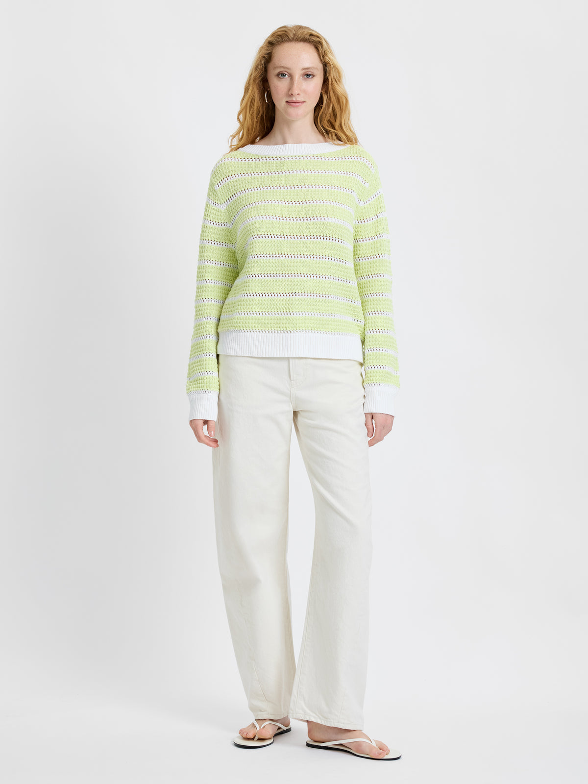 TEDDY KNIT OPEN STRIPE PULLOVER SWEATER VIEW 4 | Women's Shop All TEDDY KNIT OPEN STRIPE PULLOVER SWEATER VIEW 4 | Women's Shop All