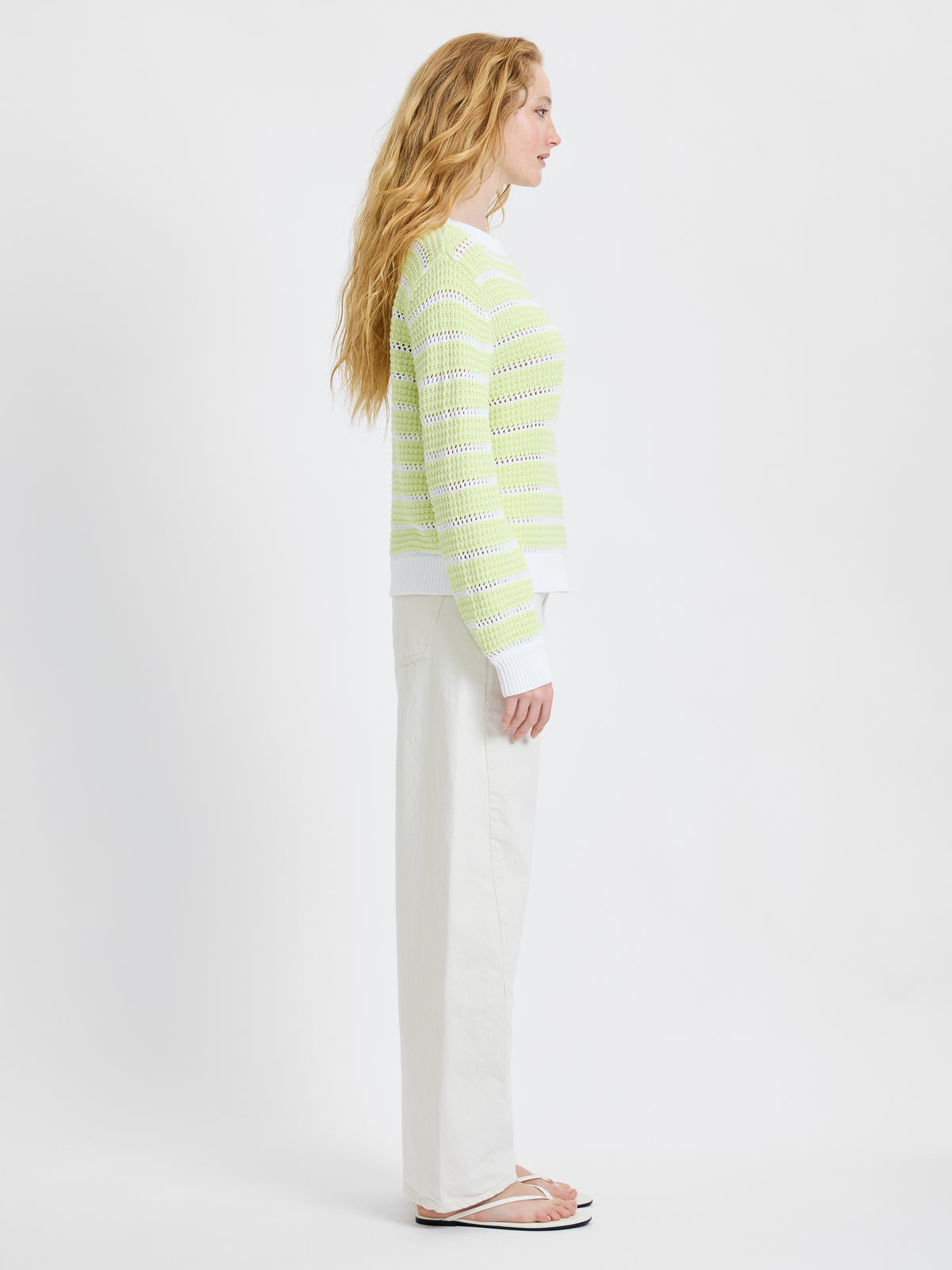 TEDDY KNIT OPEN STRIPE PULLOVER SWEATER VIEW 3 | Women's Shop All TEDDY KNIT OPEN STRIPE PULLOVER SWEATER VIEW 3 | Women's Shop All