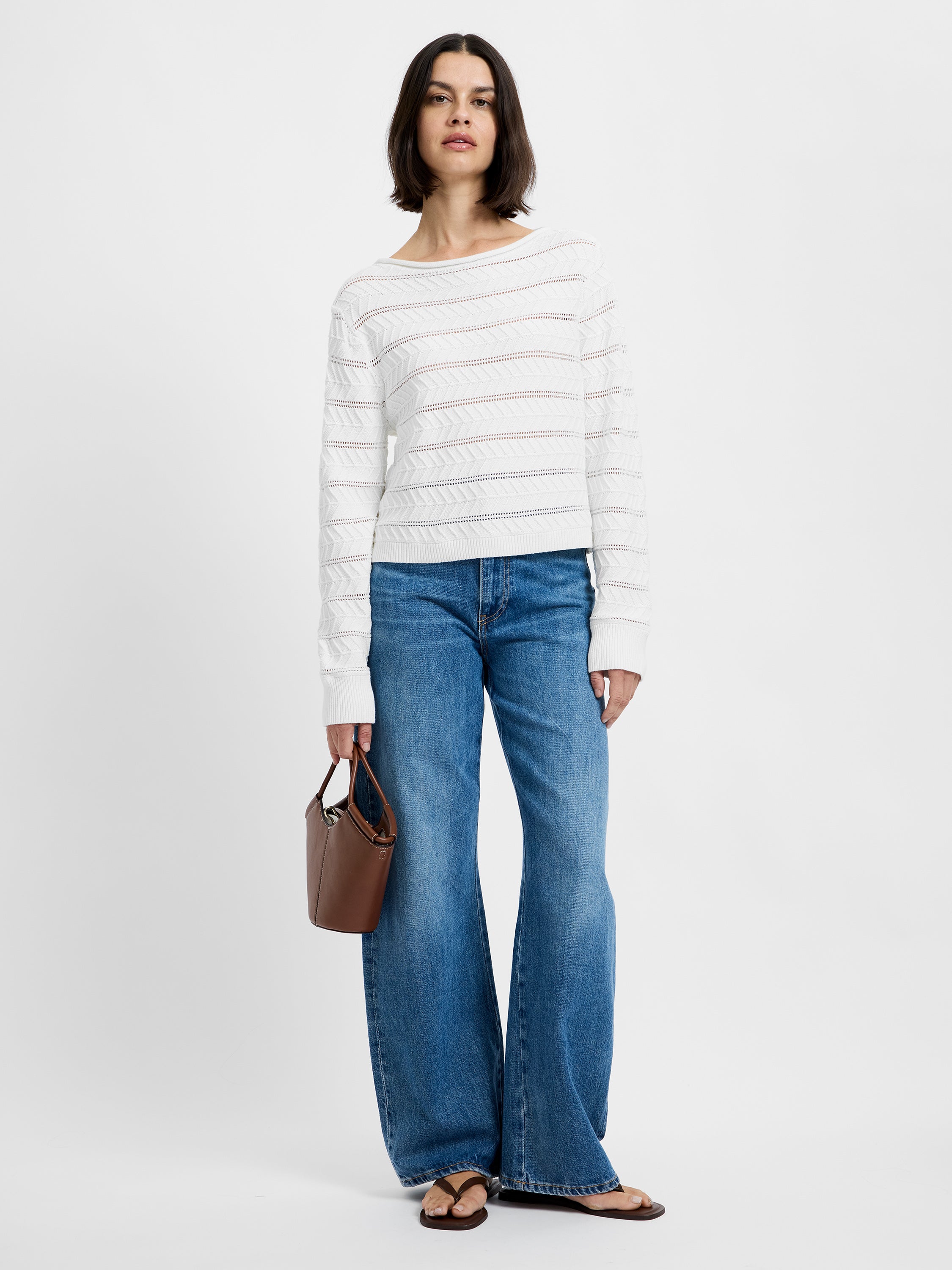 MOZART CROCHET STRIPE PULLOVER View 1 | Women's Shop All MOZART CROCHET STRIPE PULLOVER View 1 | Women's Shop All