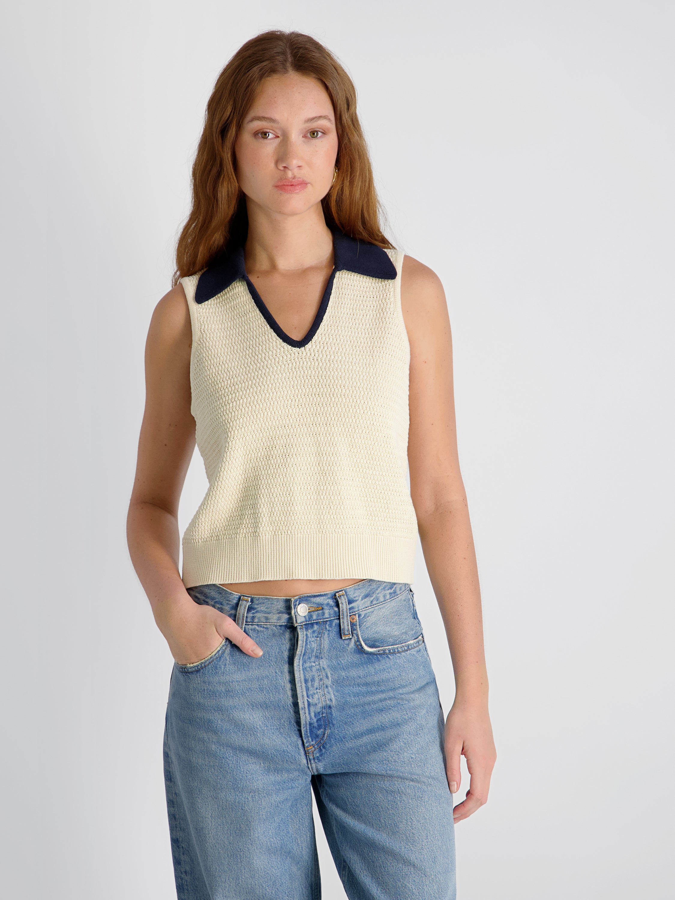 MOZART CONTRAST KNIT TOP View 1 | Women's Shop All MOZART CONTRAST KNIT TOP View 1 | Women's Shop All