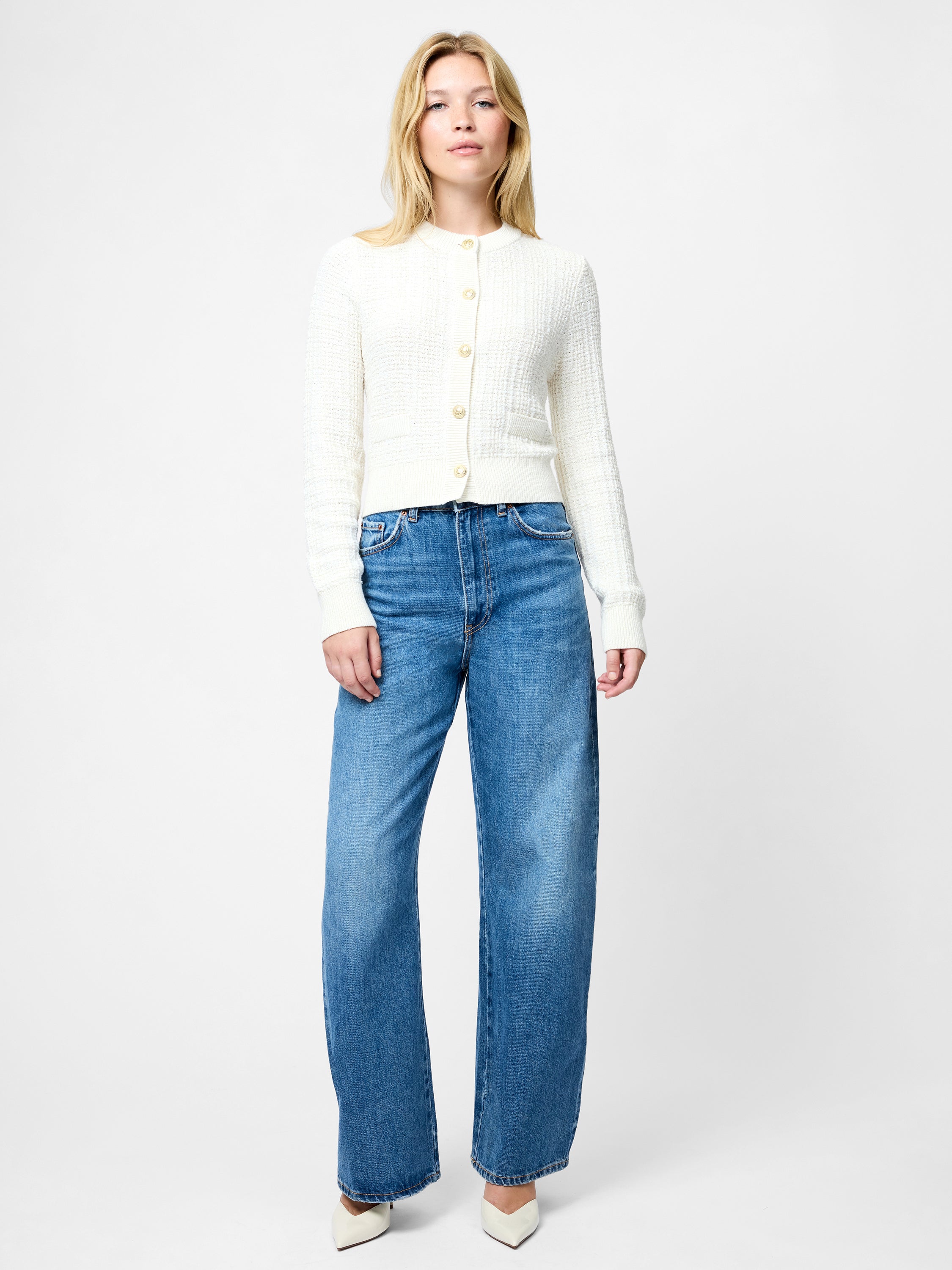 Lurex Tweed Knit Cardigan