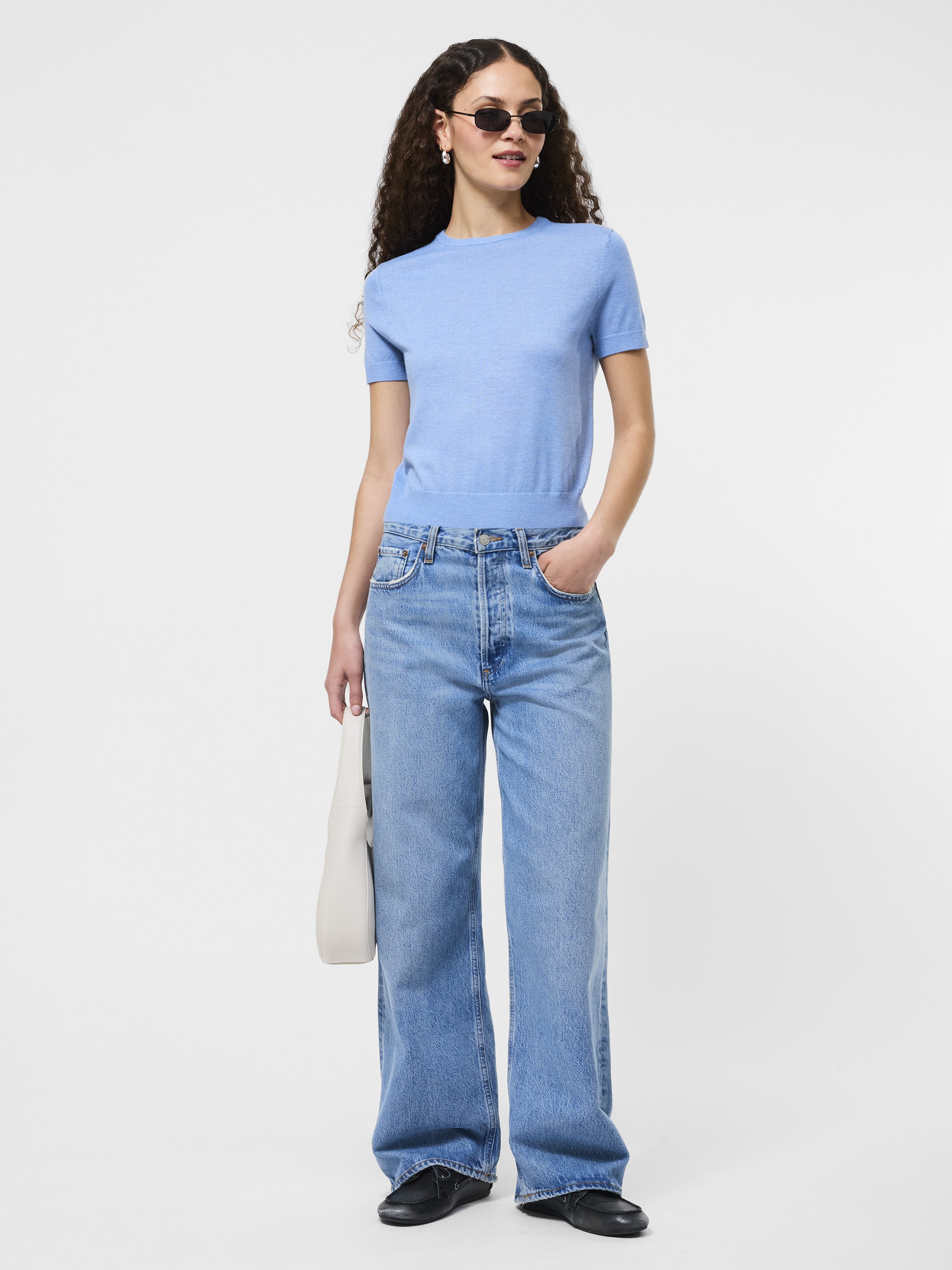Nola Fine Knit Short Sleeve Sweater