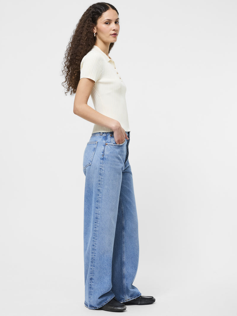 Crinkle Knit Slim Polo