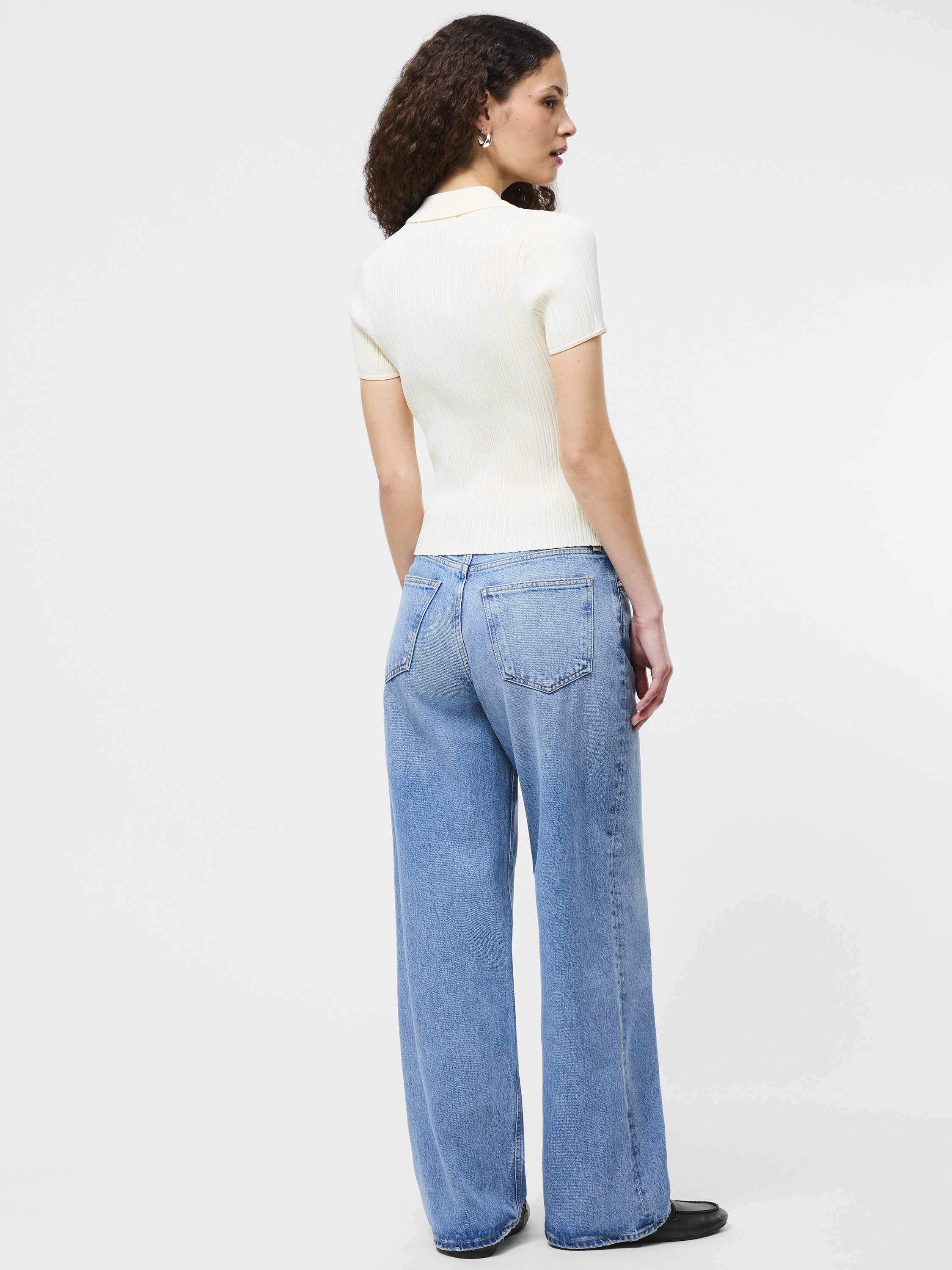 Crinkle Knit Slim Polo