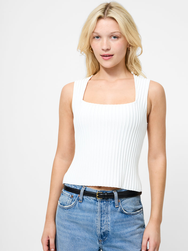 Ottoman Textured Square Neck Top