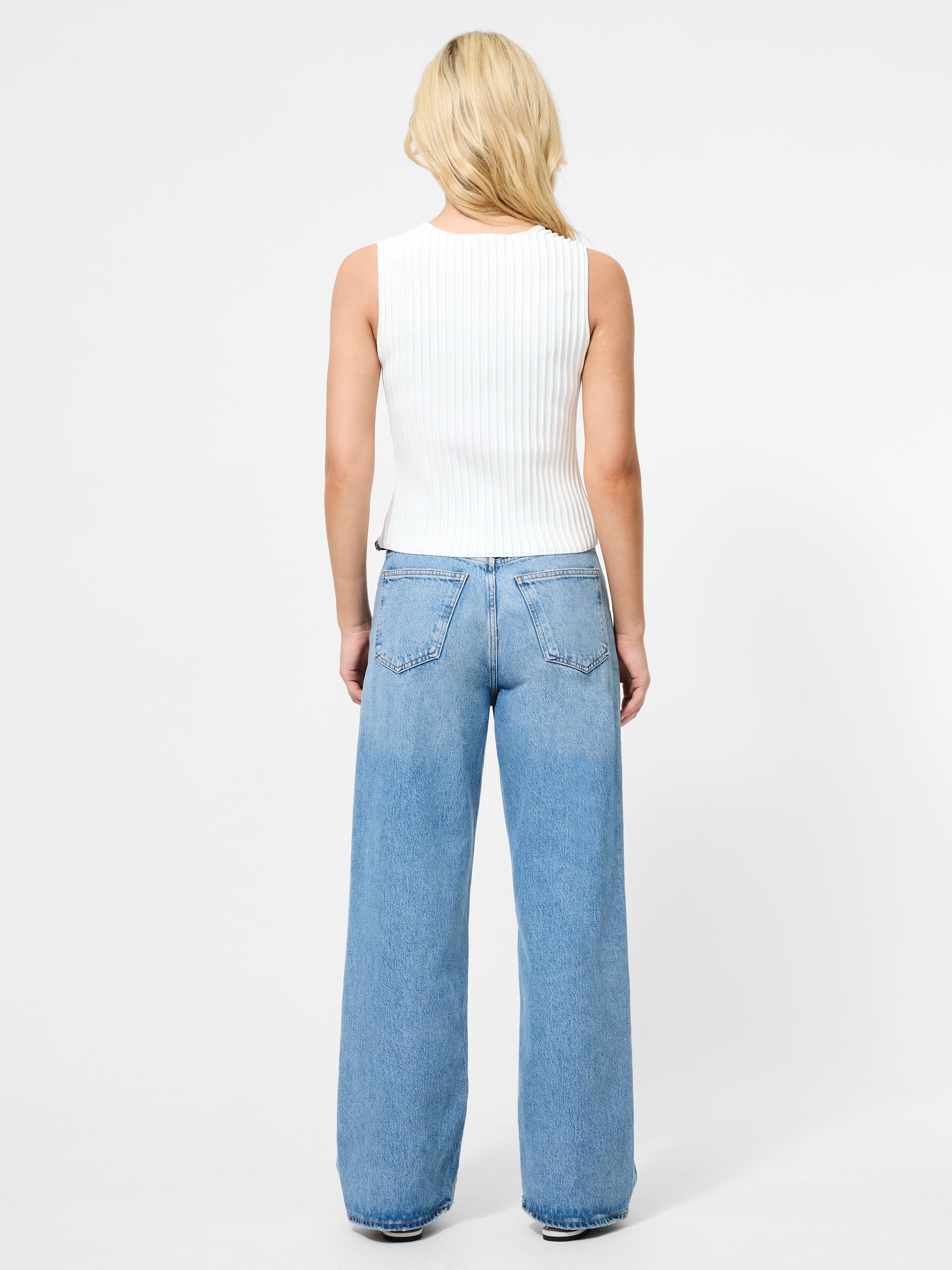 Ottoman Textured Square Neck Top