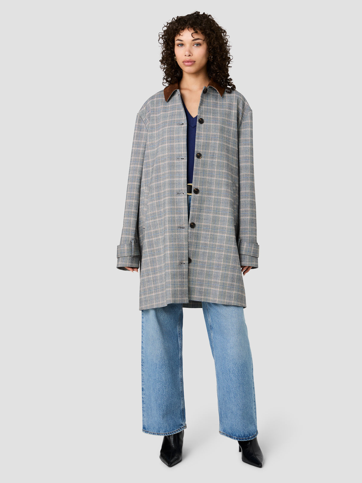 MATTEO PLAID SUEDE COLLAR COAT VIEW 7 | The Essentials Edit MATTEO PLAID SUEDE COLLAR COAT VIEW 7 | The Essentials Edit