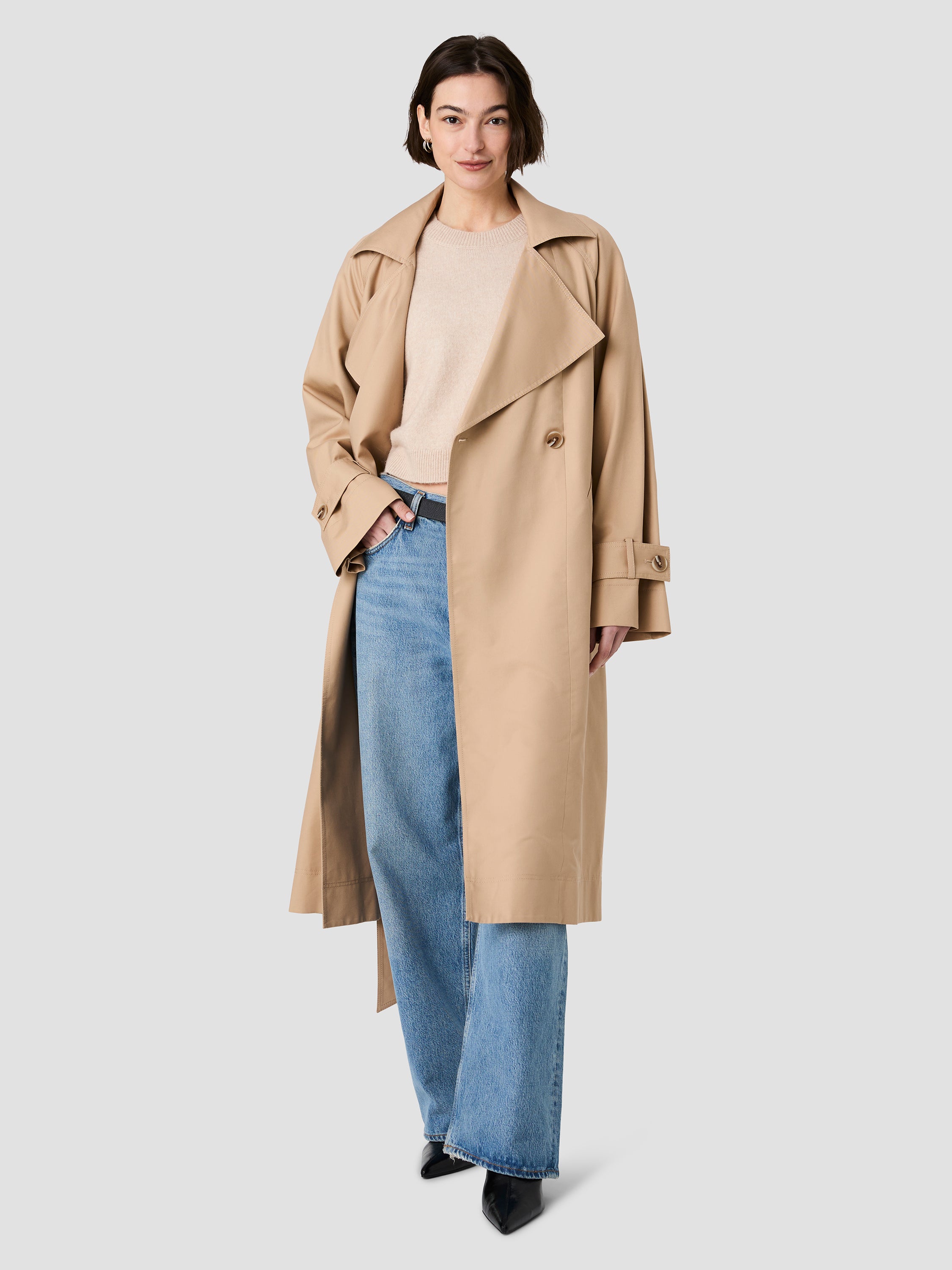 RELAXED TRENCH TWILL RAGLAN TRENCH COAT VIEW 8 | New Arrivals RELAXED TRENCH TWILL RAGLAN TRENCH COAT VIEW 8 | New Arrivals