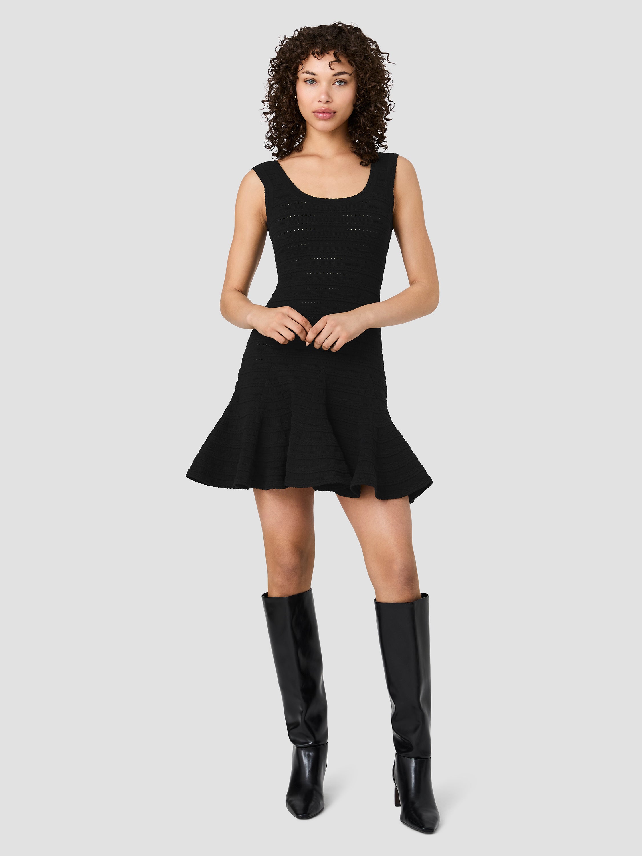 CECILIA KNIT POINTELLE FLARE MINI DRESS VIEW 6 | Best Sellers CECILIA KNIT POINTELLE FLARE MINI DRESS VIEW 6 | Best Sellers