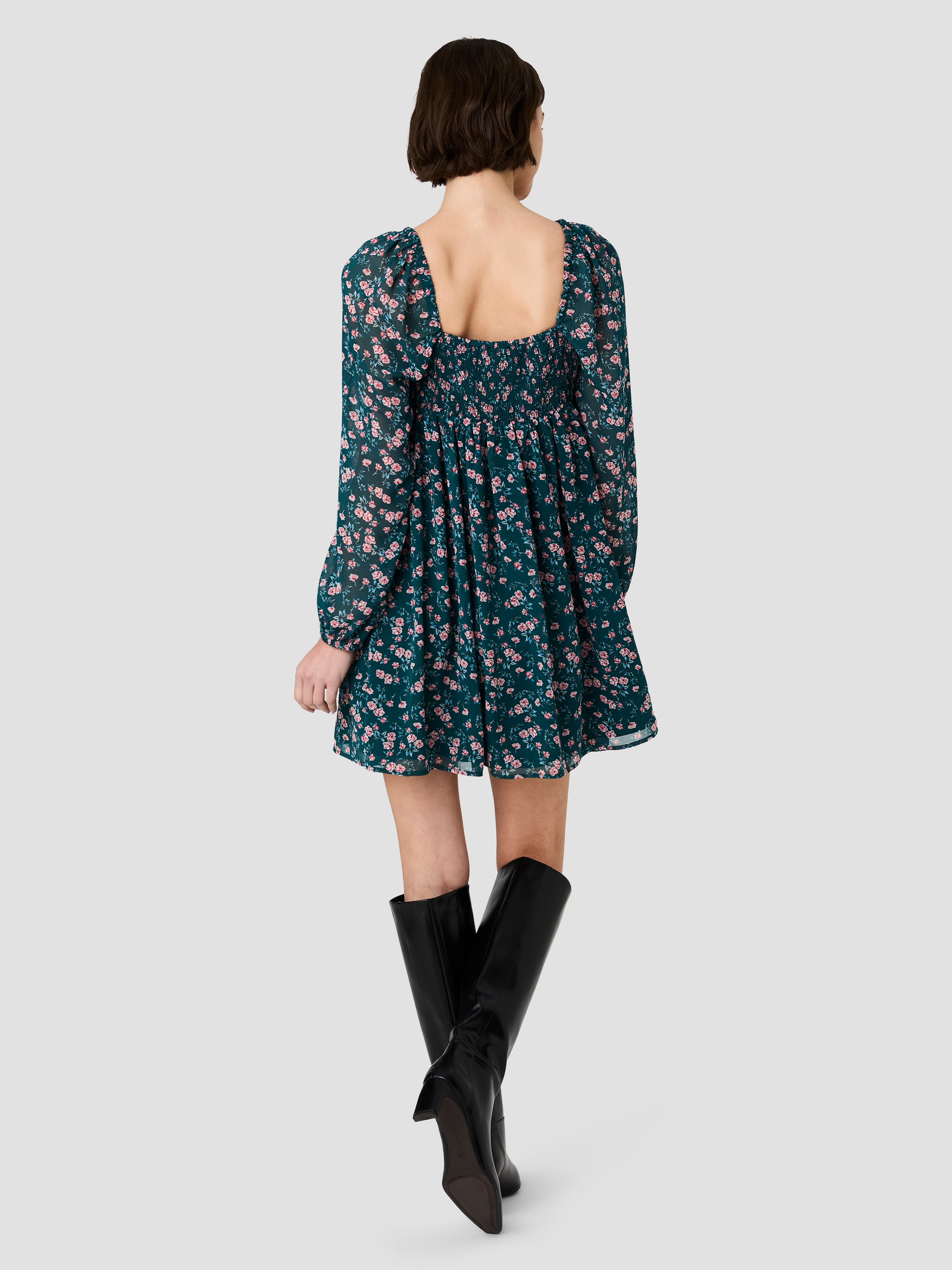 MARINA LUCIA FLEUR LONG SLEEVE MINI DRESS VIEW 4 MARINA LUCIA FLEUR LONG SLEEVE MINI DRESS VIEW 4