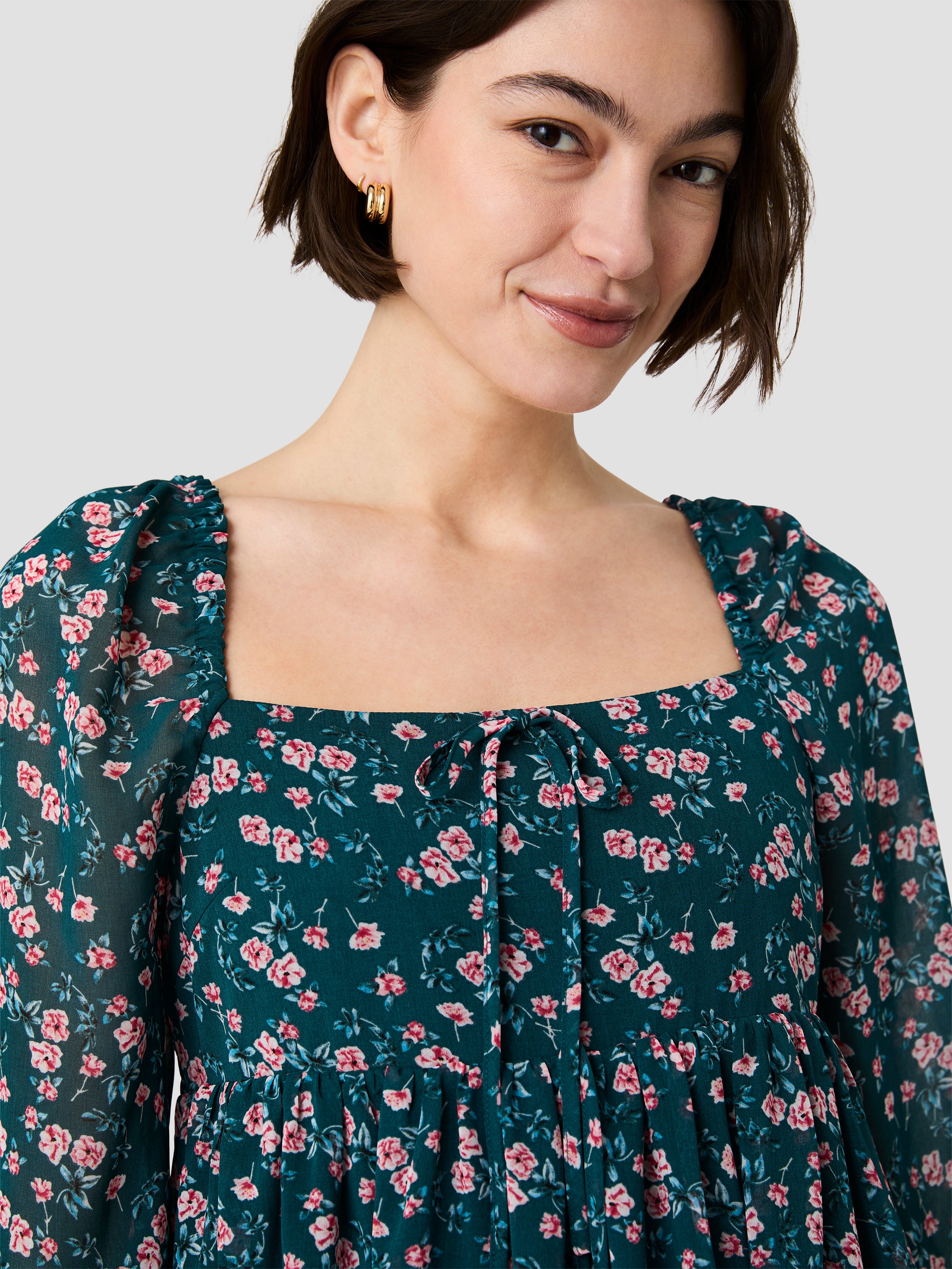MARINA LUCIA FLEUR LONG SLEEVE MINI DRESS VIEW 3 MARINA LUCIA FLEUR LONG SLEEVE MINI DRESS VIEW 3