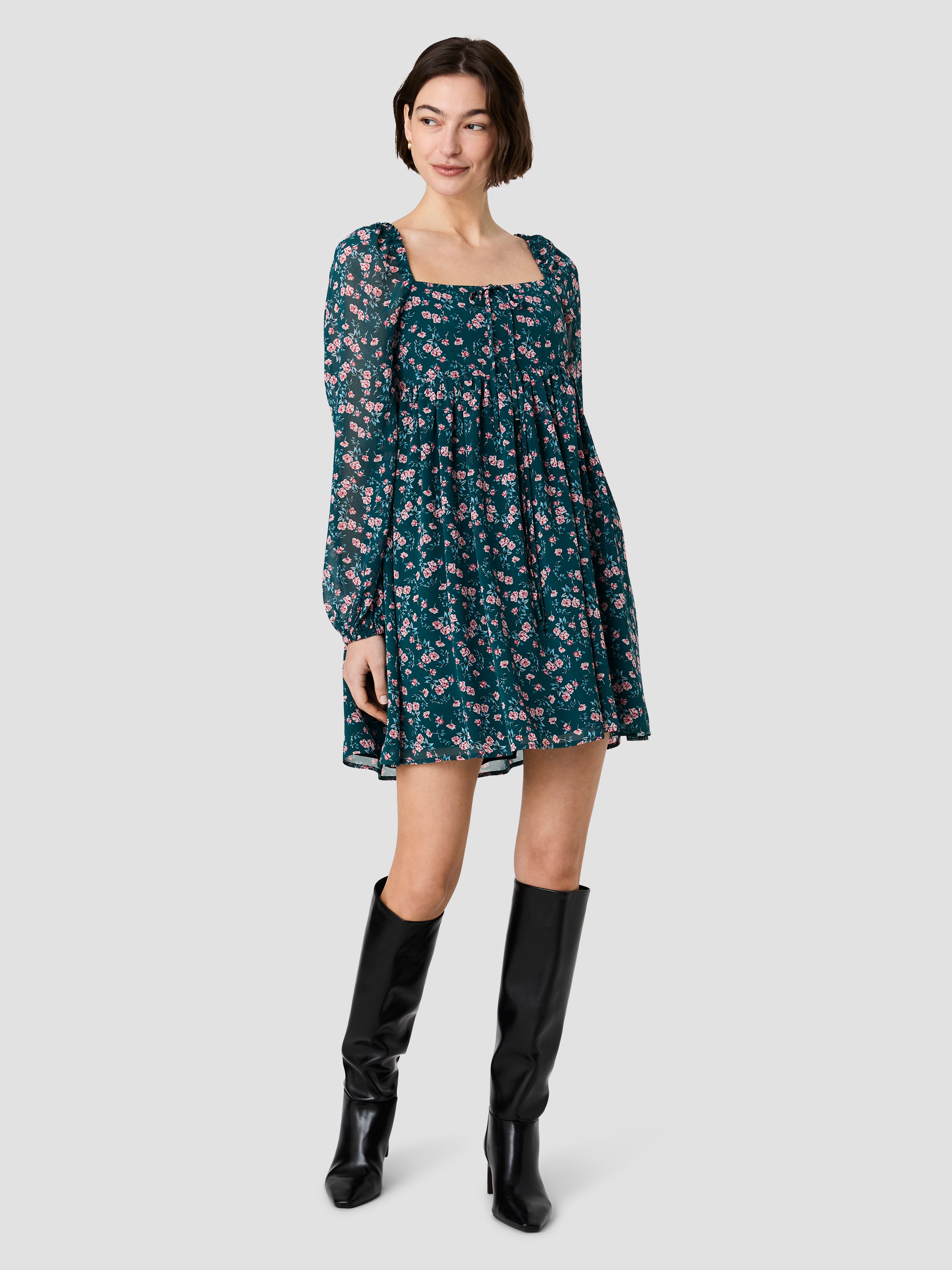 MARINA LUCIA FLEUR LONG SLEEVE MINI DRESS VIEW 6 MARINA LUCIA FLEUR LONG SLEEVE MINI DRESS VIEW 6
