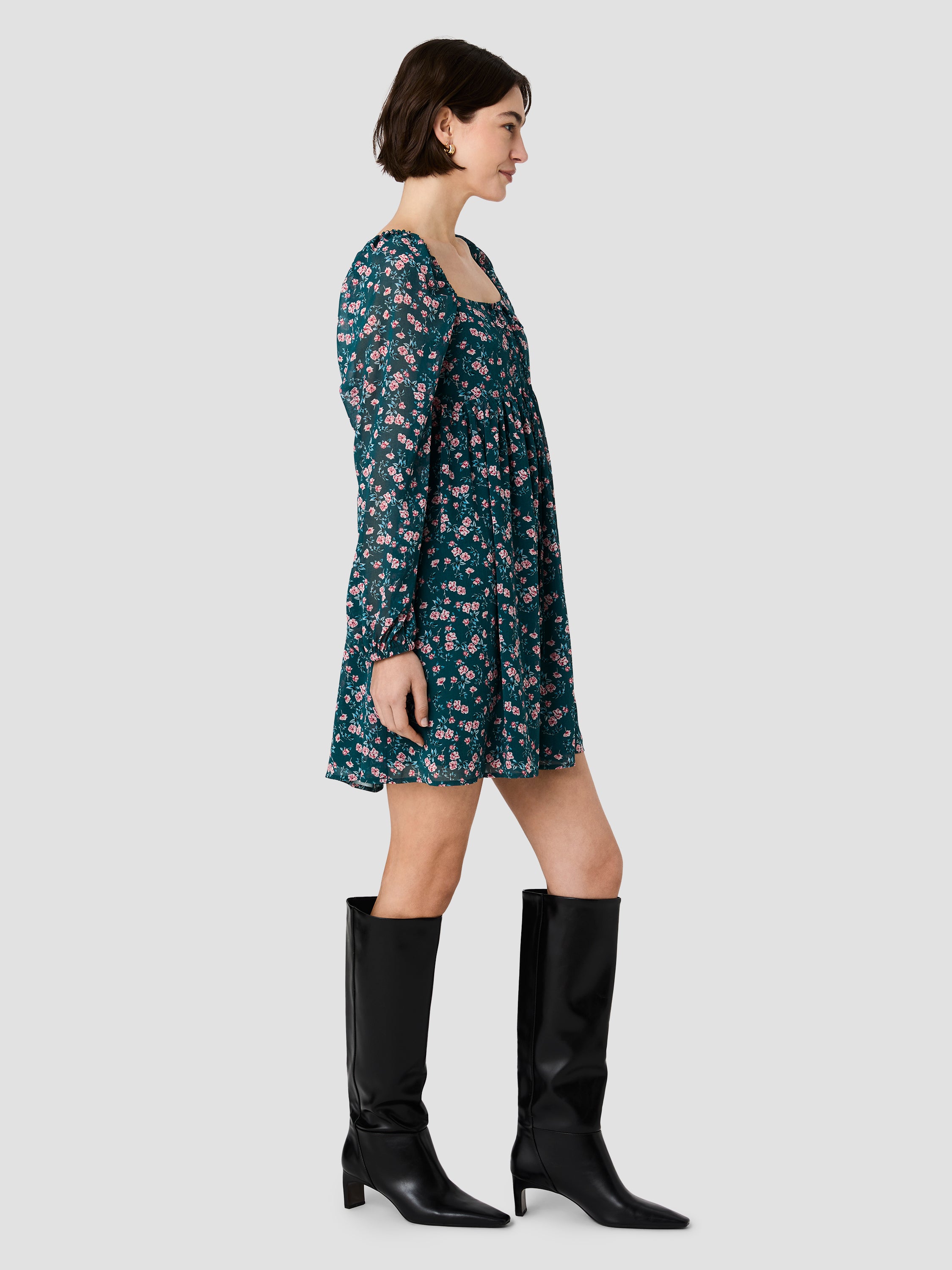 MARINA LUCIA FLEUR LONG SLEEVE MINI DRESS VIEW 5 MARINA LUCIA FLEUR LONG SLEEVE MINI DRESS VIEW 5