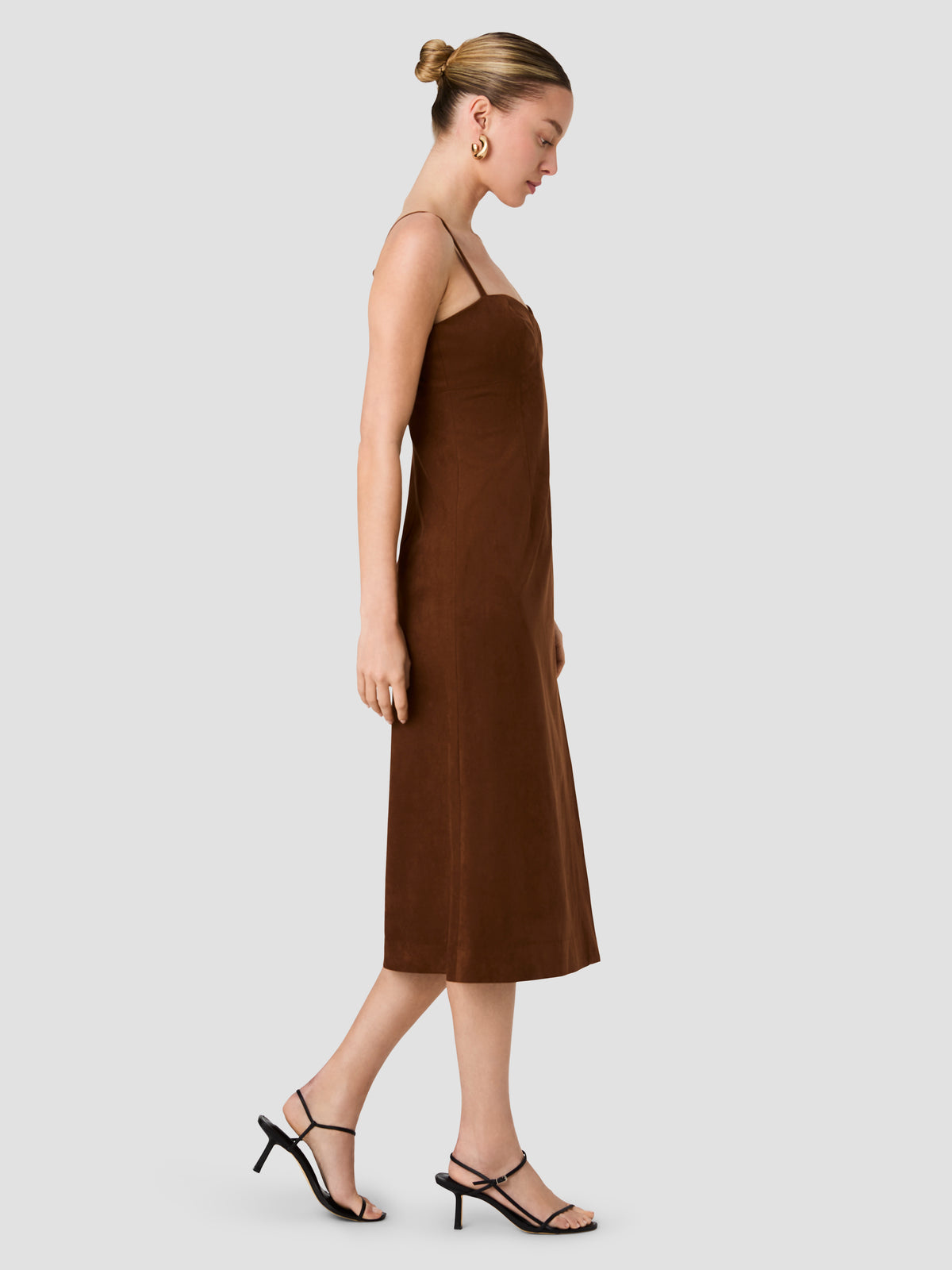 SONJA SUEDE SLIT MIDI DRESS VIEW 3 SONJA SUEDE SLIT MIDI DRESS VIEW 3