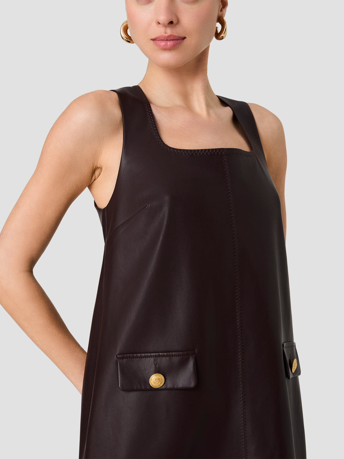 MADELINE FAUX LEATHER SHIFT MINI DRESS VIEW 7 MADELINE FAUX LEATHER SHIFT MINI DRESS VIEW 7