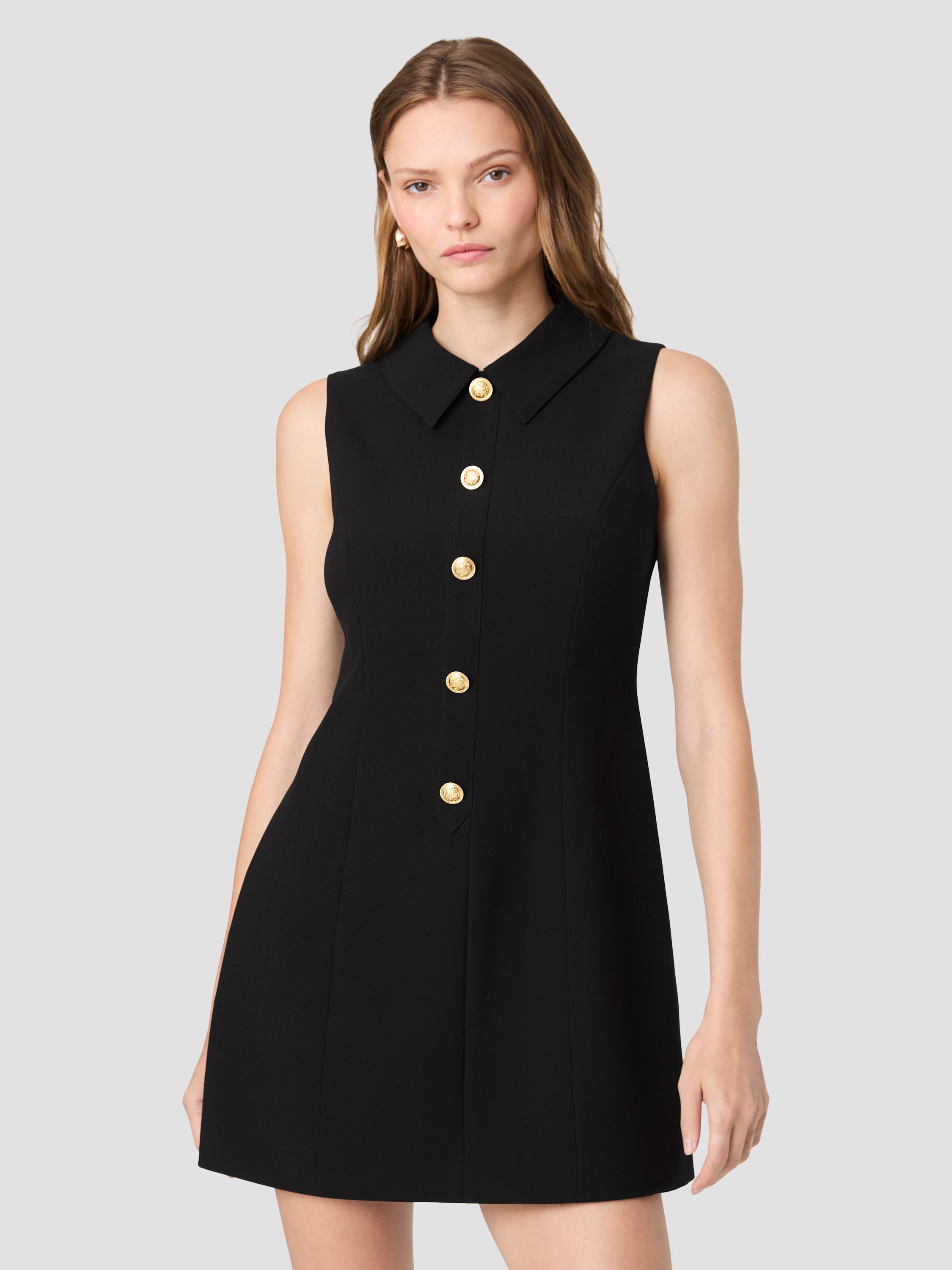 AZRA SLEEVELESS COLLAR MINI DRESS View 2 | Black Dresses AZRA SLEEVELESS COLLAR MINI DRESS View 2 | Black Dresses