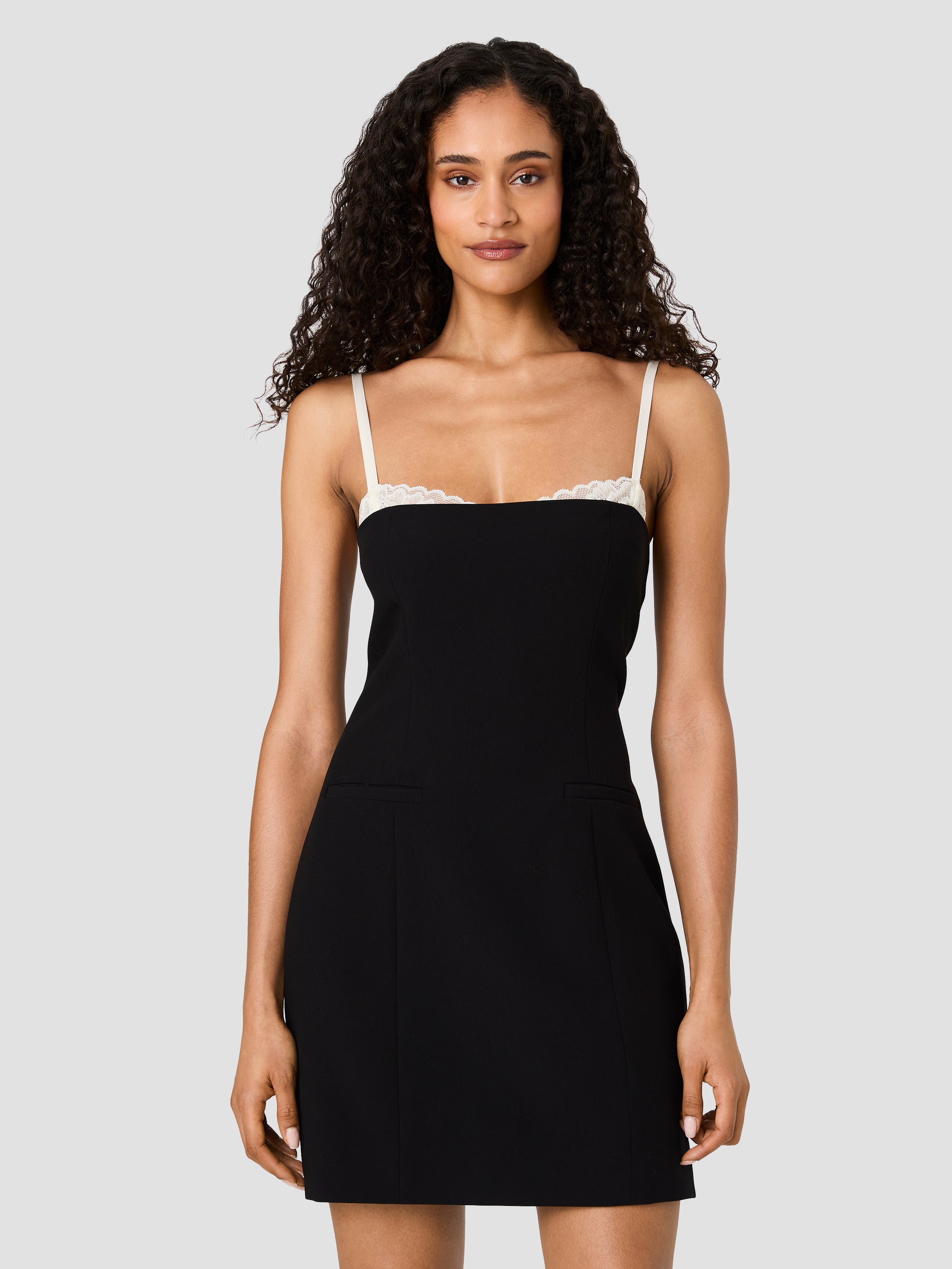 AZRA LACE TRIM FITTED MINI DRESS View 2 | Black Dresses AZRA LACE TRIM FITTED MINI DRESS View 2 | Black Dresses