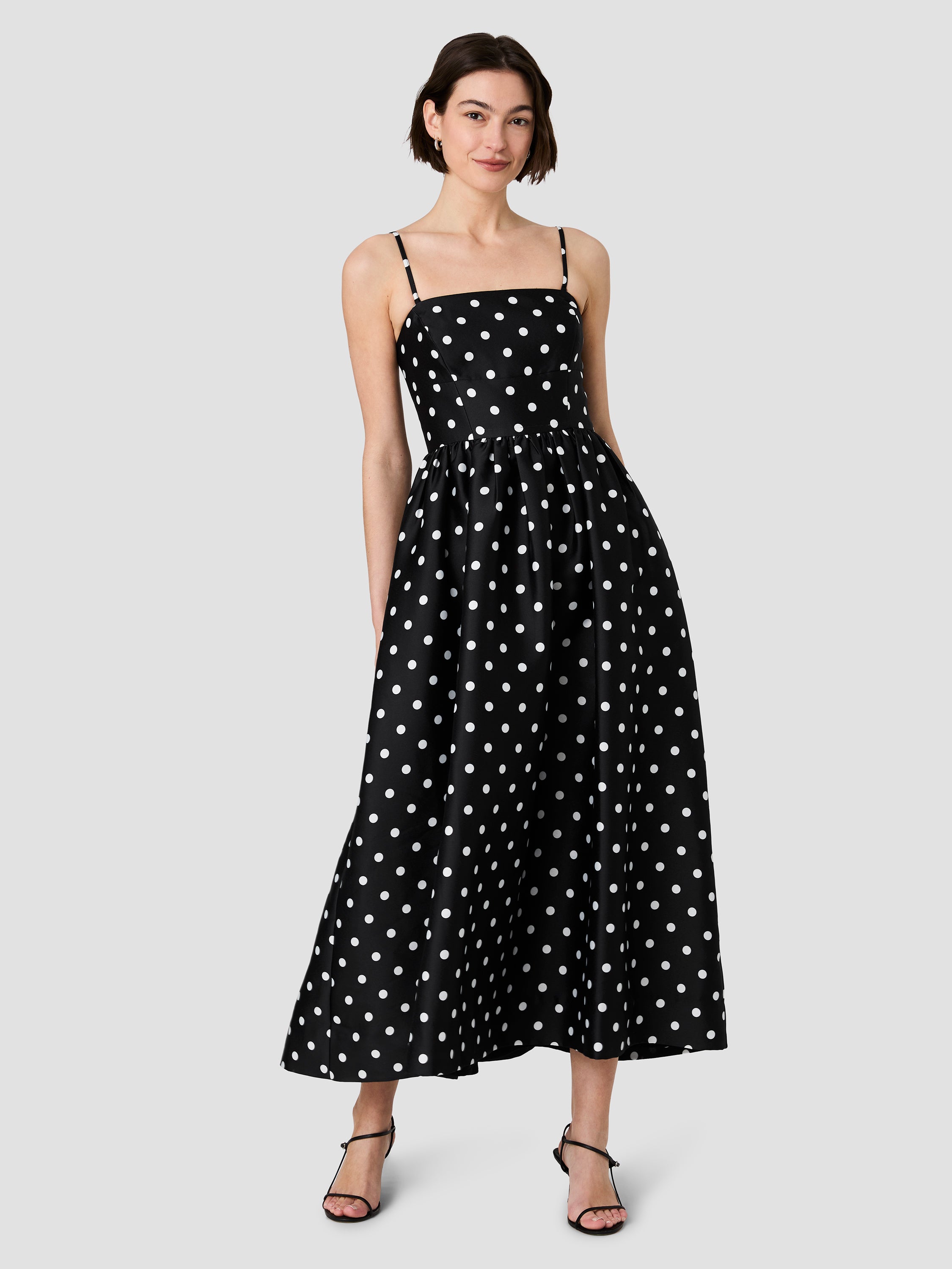 STRUCTURED TAFFETA POLKA DOT STRAPLESS MIDI DRESS VIEW 5 | Best Sellers STRUCTURED TAFFETA POLKA DOT STRAPLESS MIDI DRESS VIEW 5 | Best Sellers