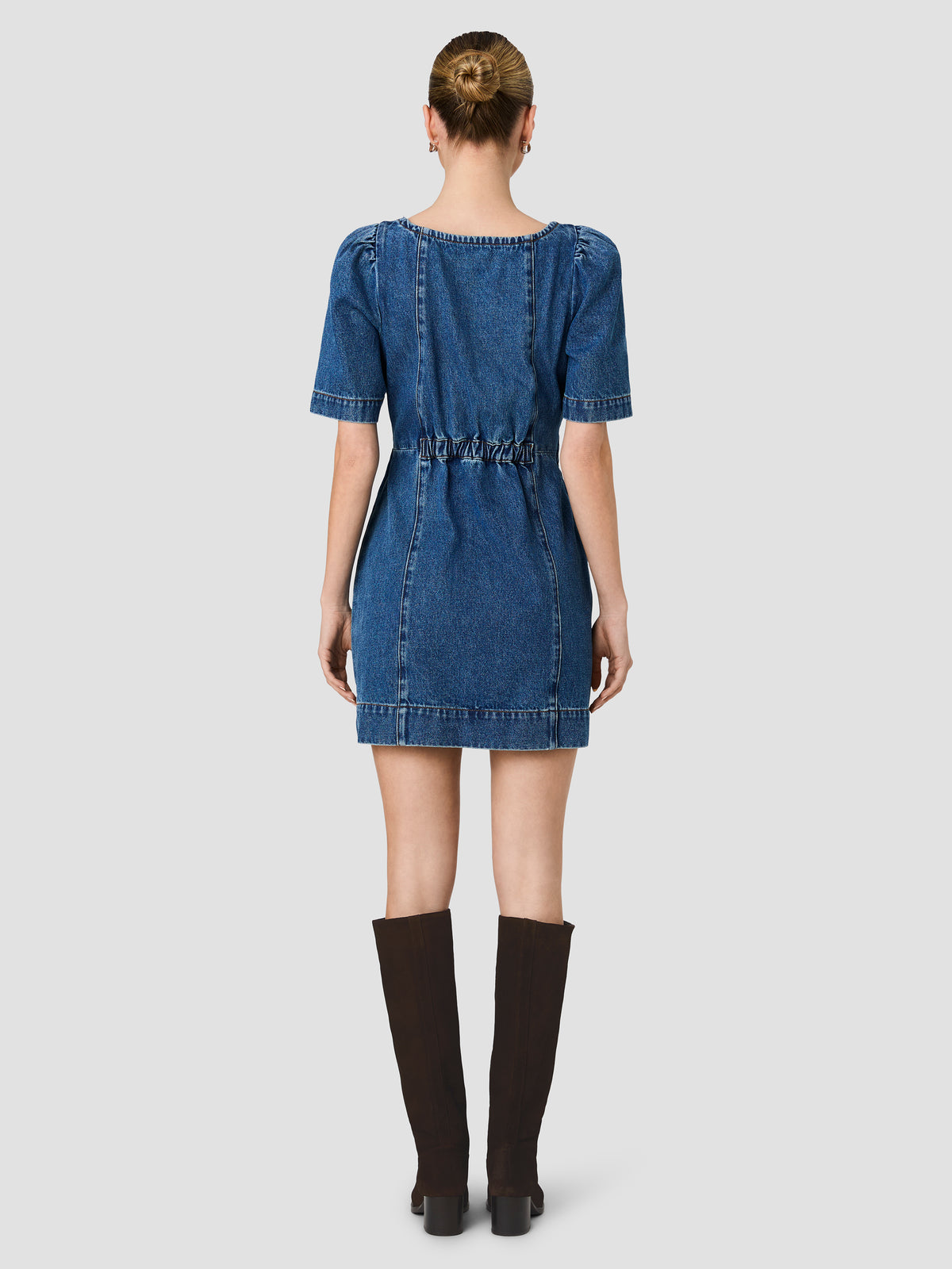 DALLAS DENIM PUFF SLEEVE MINI DRESS VIEW 4 DALLAS DENIM PUFF SLEEVE MINI DRESS VIEW 4