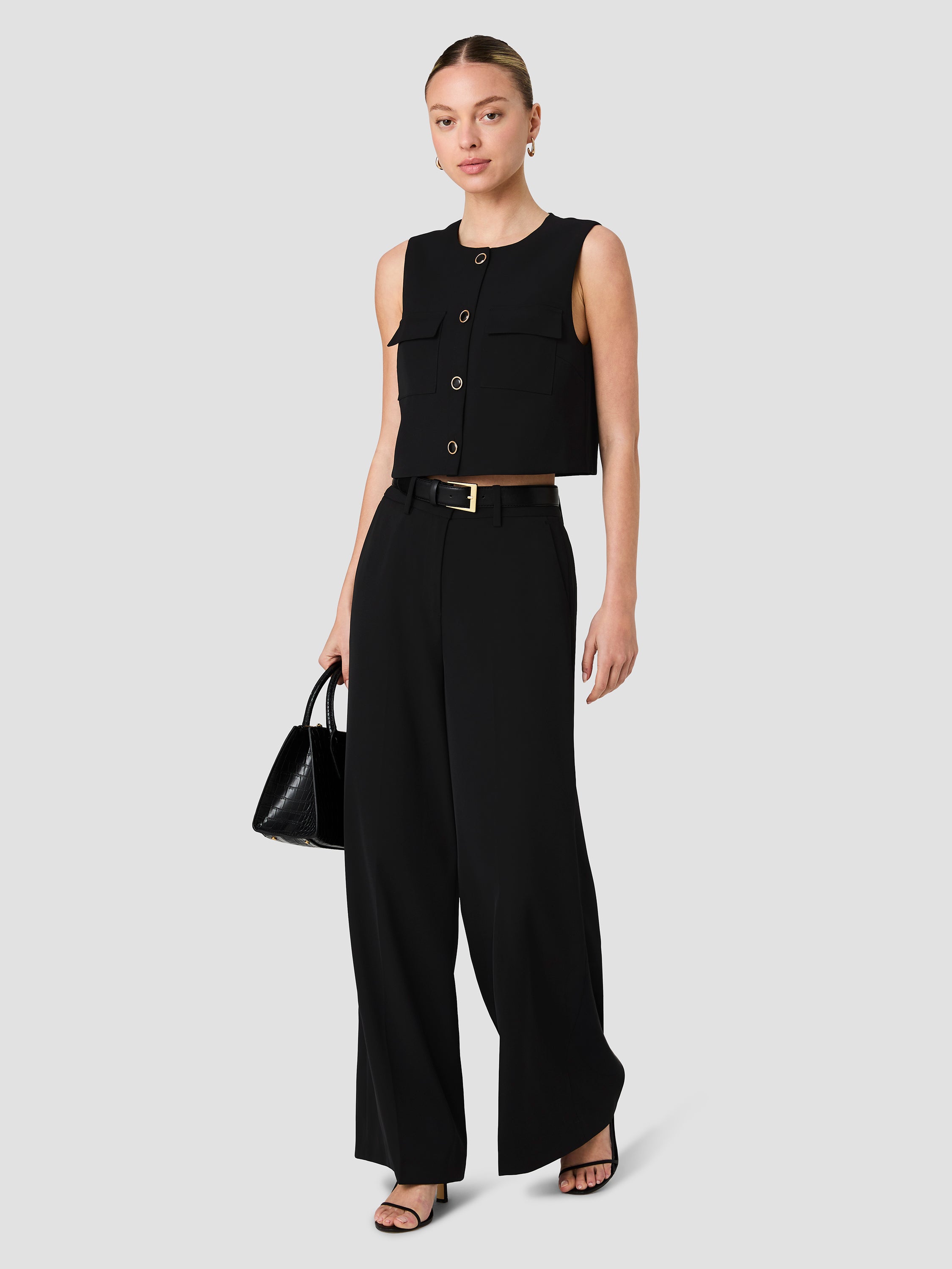 HARRY SUITING SLEEVELESS BOXY TOP View 2 | The Essentials Edit HARRY SUITING SLEEVELESS BOXY TOP View 2 | The Essentials Edit