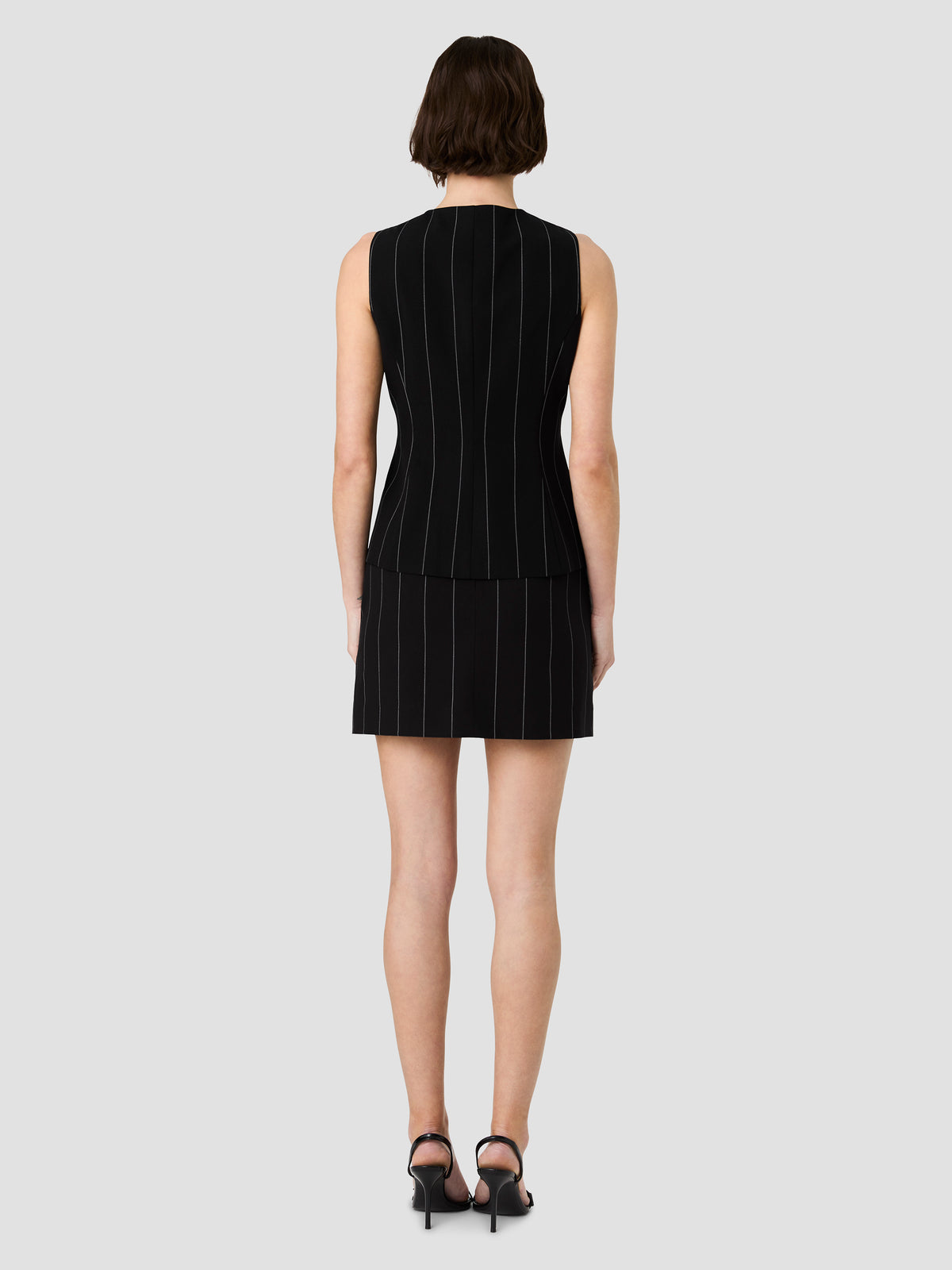 WIDE PINSTRIPE SUITING SLEEVELESS TOP VIEW 4 | The Essentials Edit WIDE PINSTRIPE SUITING SLEEVELESS TOP VIEW 4 | The Essentials Edit