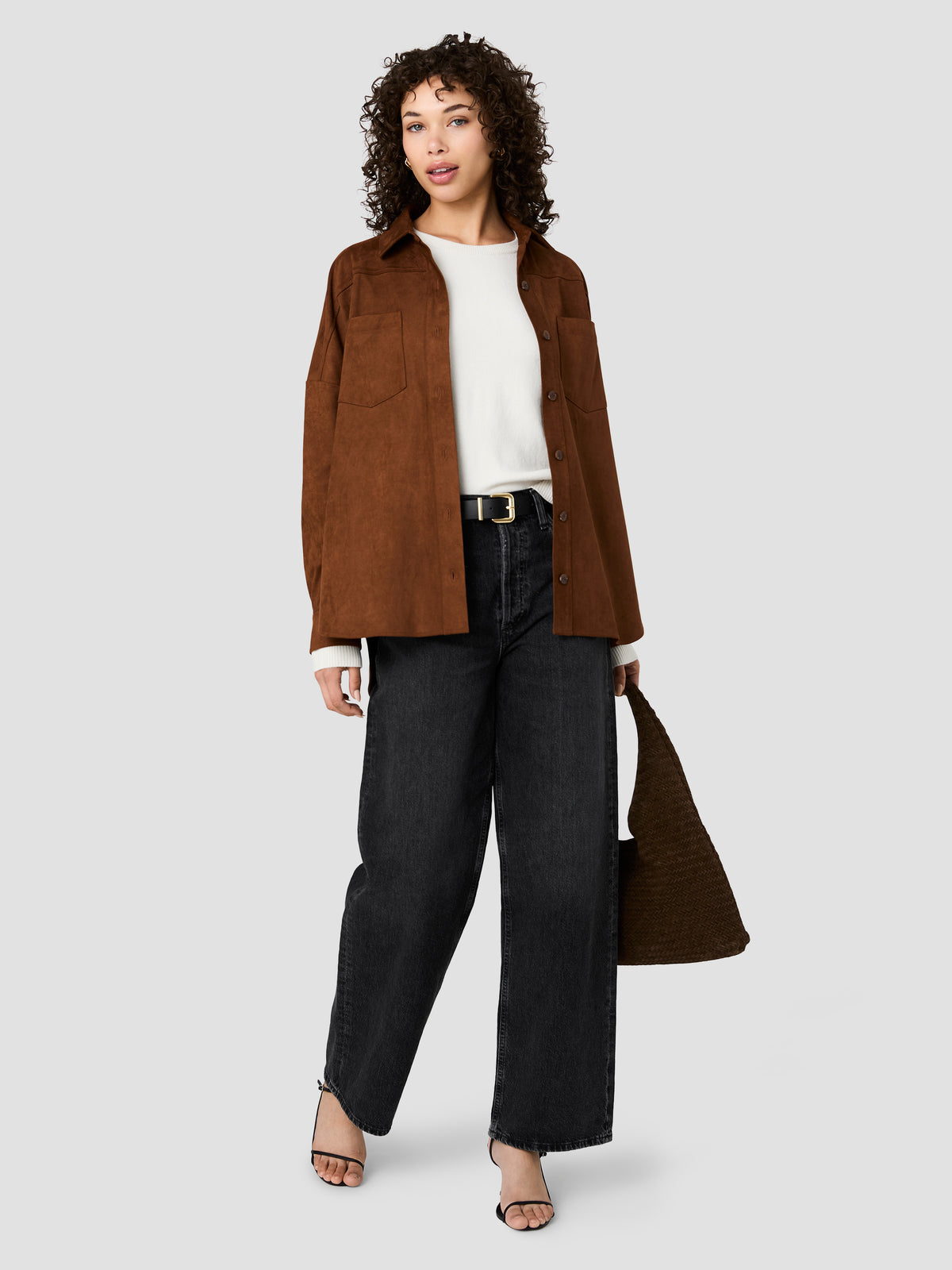 SONJA SUEDE BUTTON DOWN TOP VIEW 1 | New Arrivals SONJA SUEDE BUTTON DOWN TOP VIEW 1 | New Arrivals