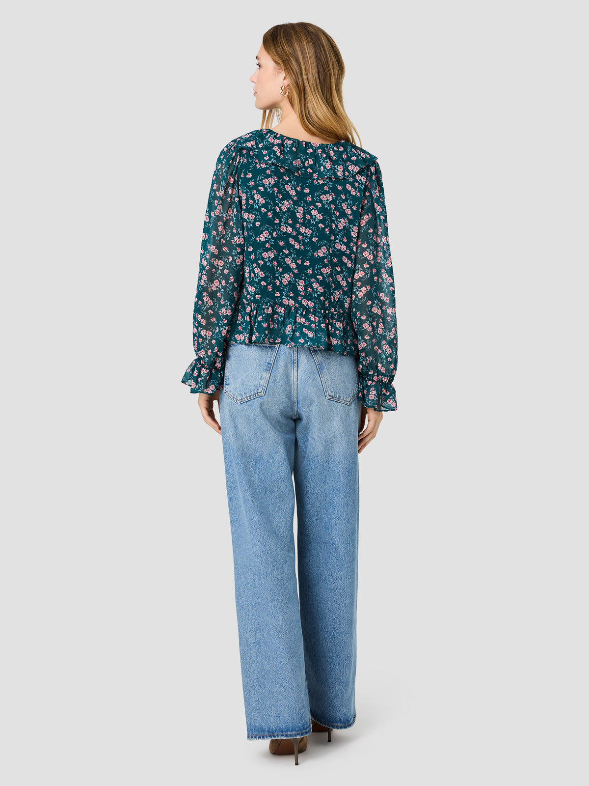 MARINA LUCIA FLEUR RUFFLE LONG SLEEVE BLOUSE VIEW 4 MARINA LUCIA FLEUR RUFFLE LONG SLEEVE BLOUSE VIEW 4