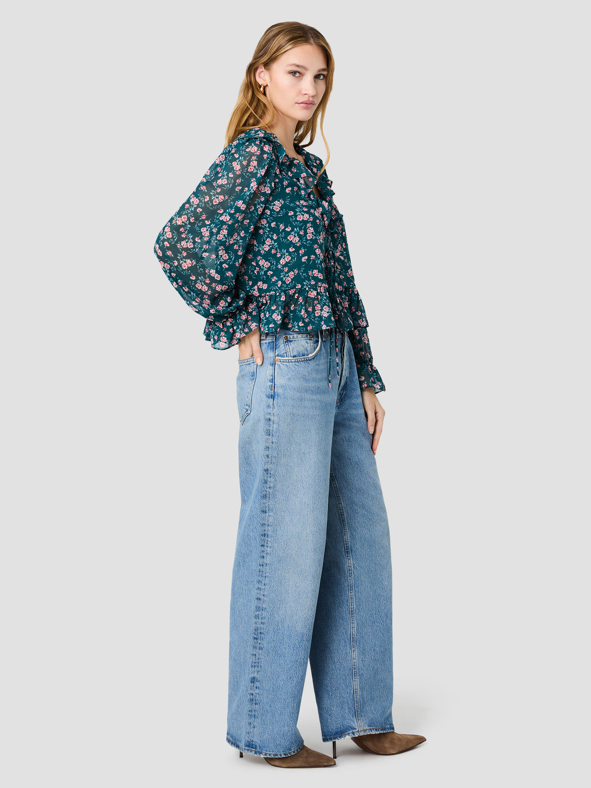 MARINA LUCIA FLEUR RUFFLE LONG SLEEVE BLOUSE VIEW 5 MARINA LUCIA FLEUR RUFFLE LONG SLEEVE BLOUSE VIEW 5