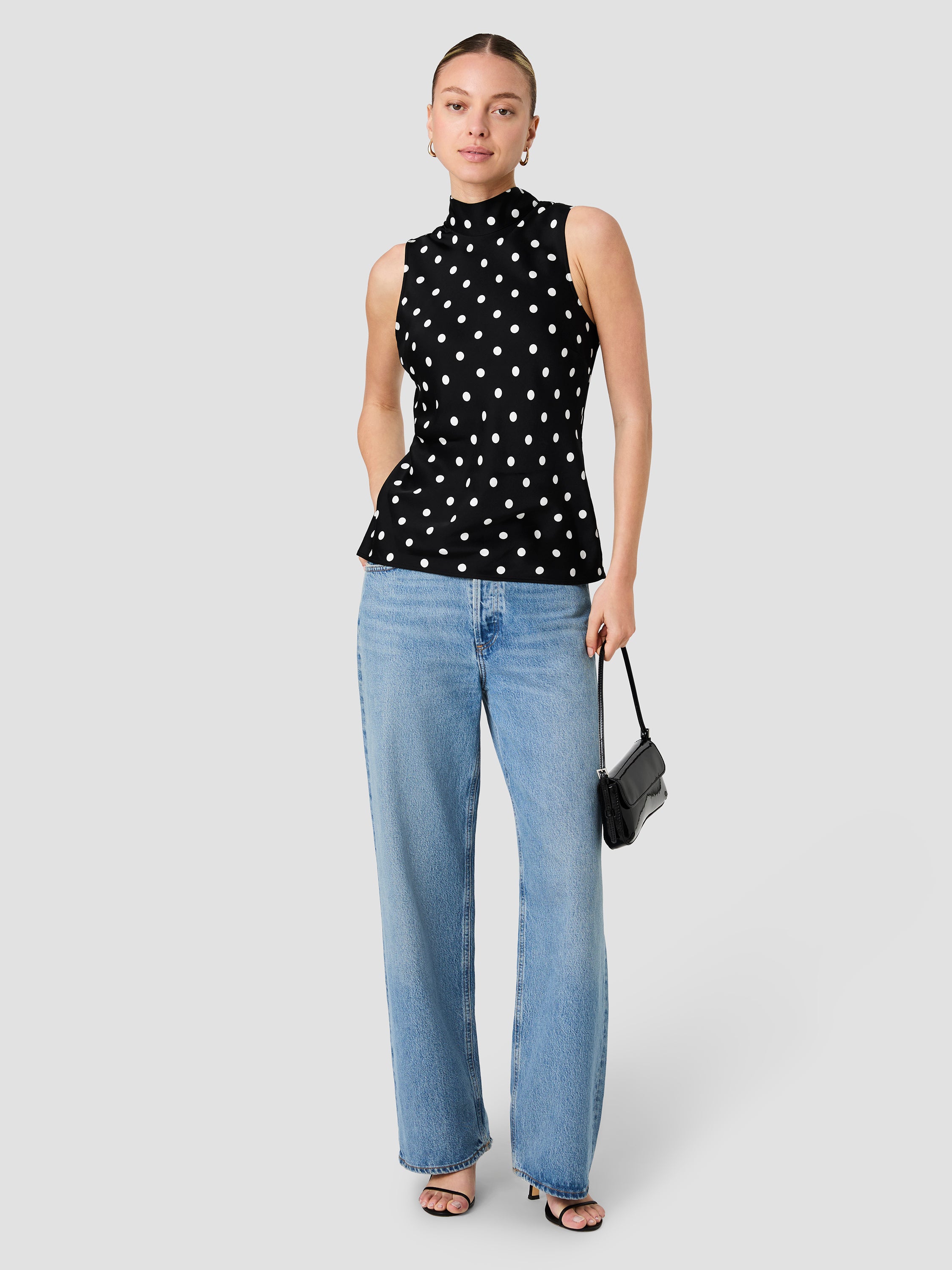 ENNIS POLKA DOT SLEEVELESS BOW TOP View 1 | Products ENNIS POLKA DOT SLEEVELESS BOW TOP View 1 | Products