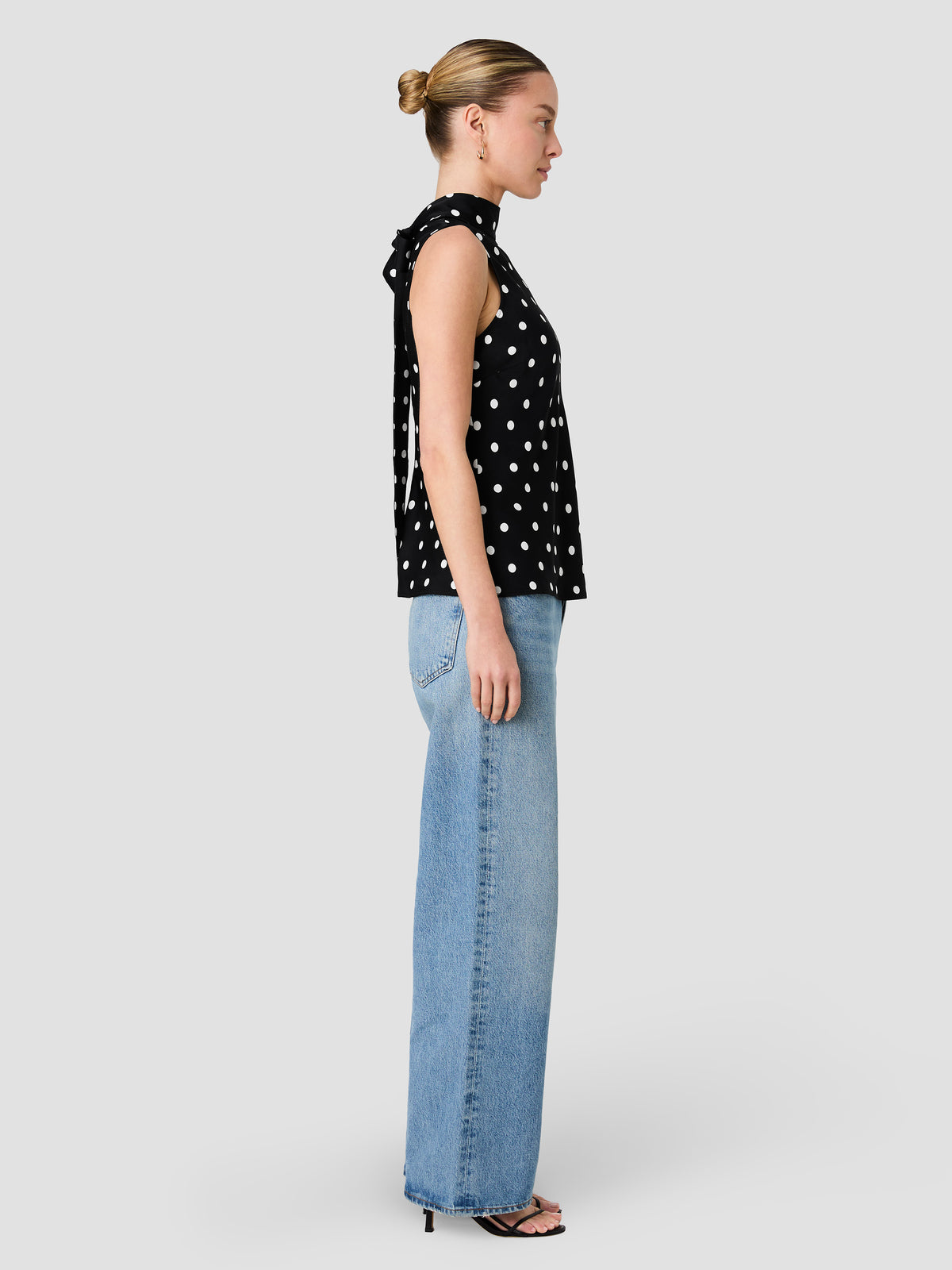 ENNIS POLKA DOT SLEEVELESS BOW TOP VIEW 4 | New Arrivals ENNIS POLKA DOT SLEEVELESS BOW TOP VIEW 4 | New Arrivals