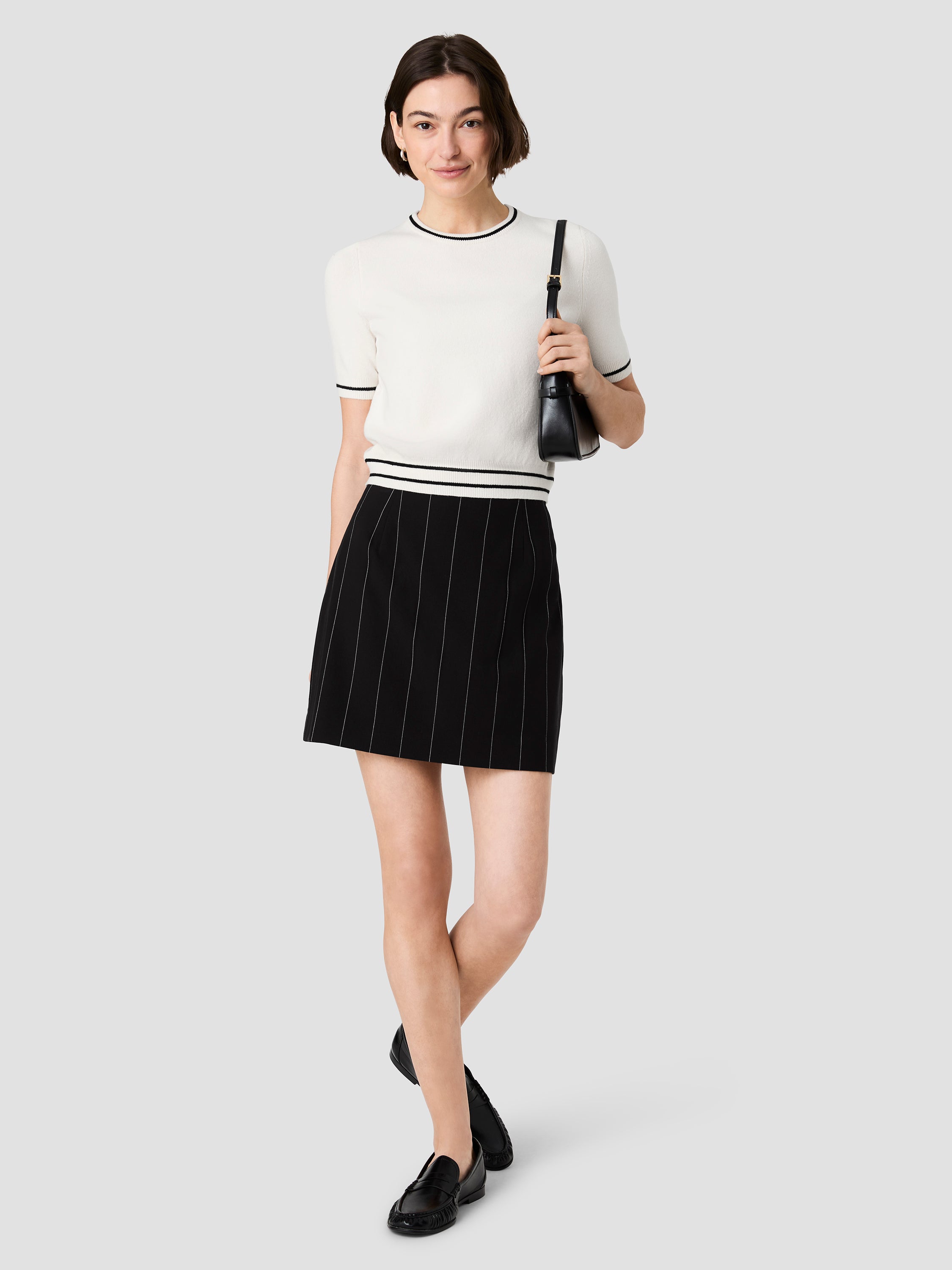 WIDE PINSTRIPE SUITING MINI SKIRT View 1 | Skirts & Shorts WIDE PINSTRIPE SUITING MINI SKIRT View 1 | Skirts & Shorts