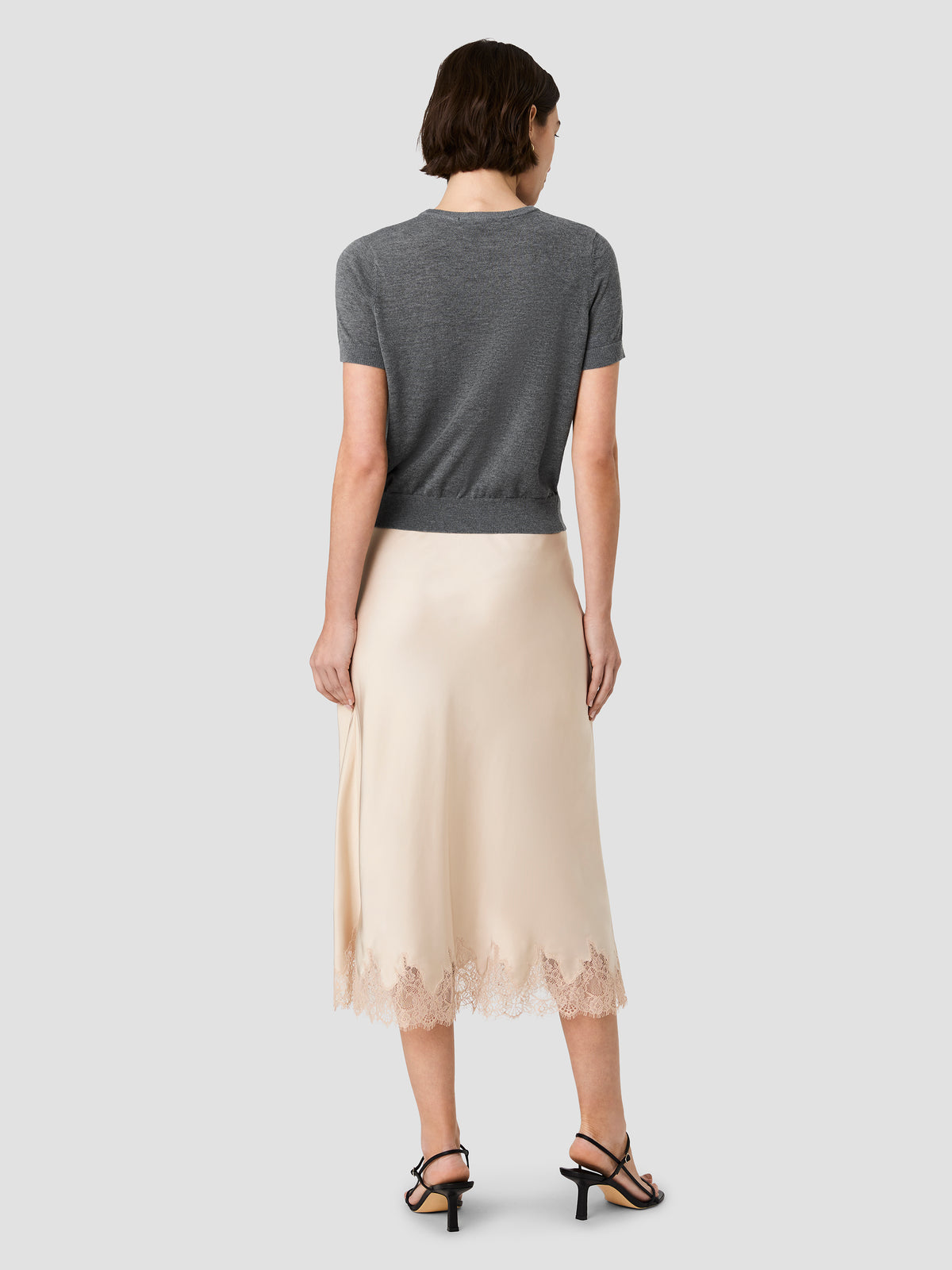 ENNIS SATIN LACE MIDI SKIRT VIEW 7 | New Arrivals ENNIS SATIN LACE MIDI SKIRT VIEW 7 | New Arrivals