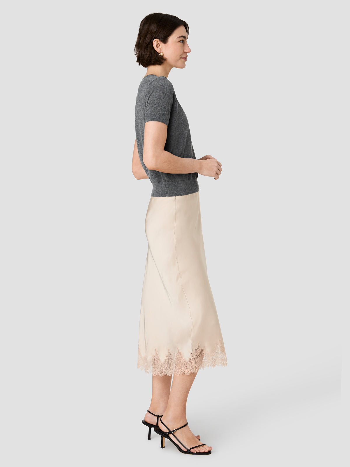 ENNIS SATIN LACE MIDI SKIRT VIEW 8 | New Arrivals ENNIS SATIN LACE MIDI SKIRT VIEW 8 | New Arrivals