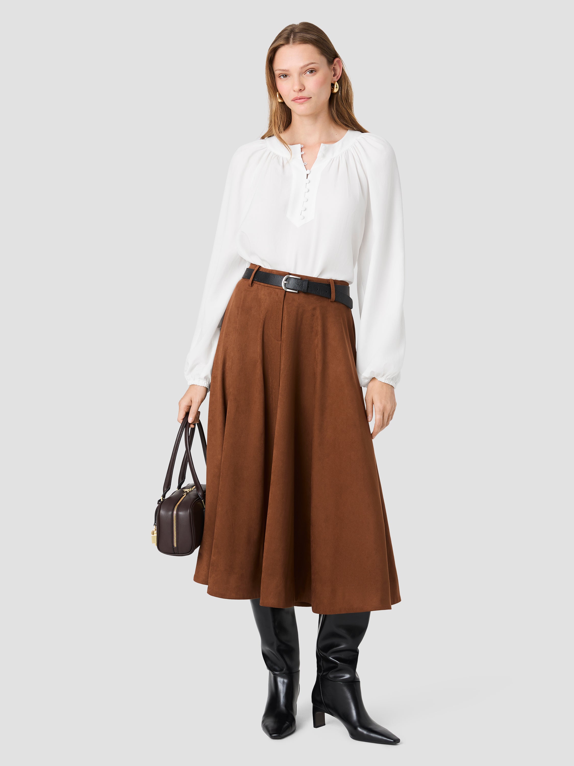 SONJA SUEDE MIDI SKIRT View 1 | Skirts & Shorts SONJA SUEDE MIDI SKIRT View 1 | Skirts & Shorts