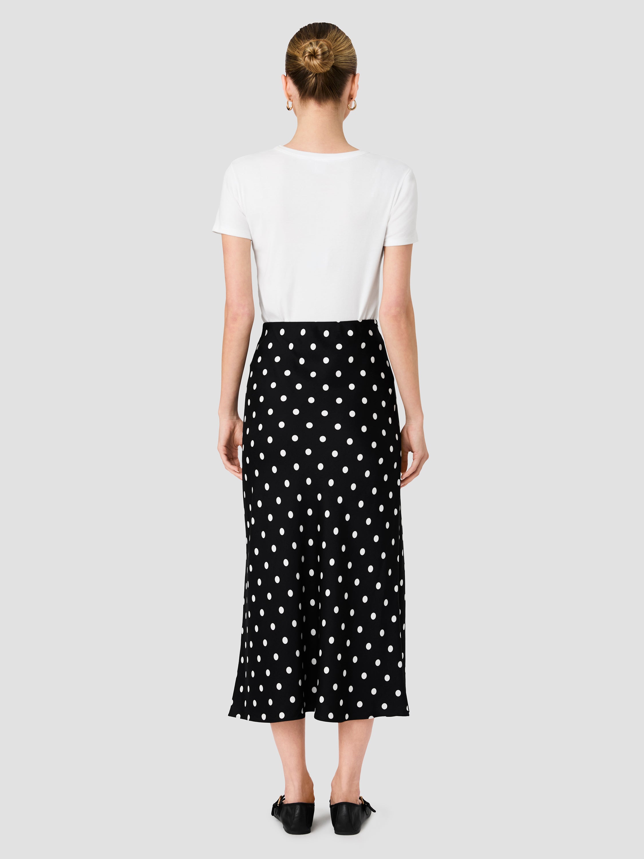ENNIS SATIN POLKA DOT MIDI SKIRT VIEW 4 | Best Sellers ENNIS SATIN POLKA DOT MIDI SKIRT VIEW 4 | Best Sellers