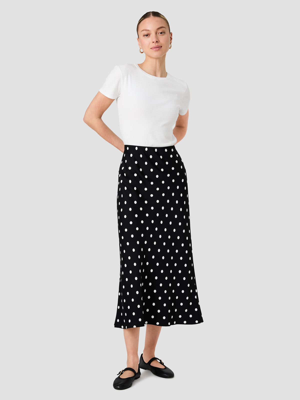 ENNIS SATIN POLKA DOT MIDI SKIRT VIEW 7 | Best Sellers ENNIS SATIN POLKA DOT MIDI SKIRT VIEW 7 | Best Sellers
