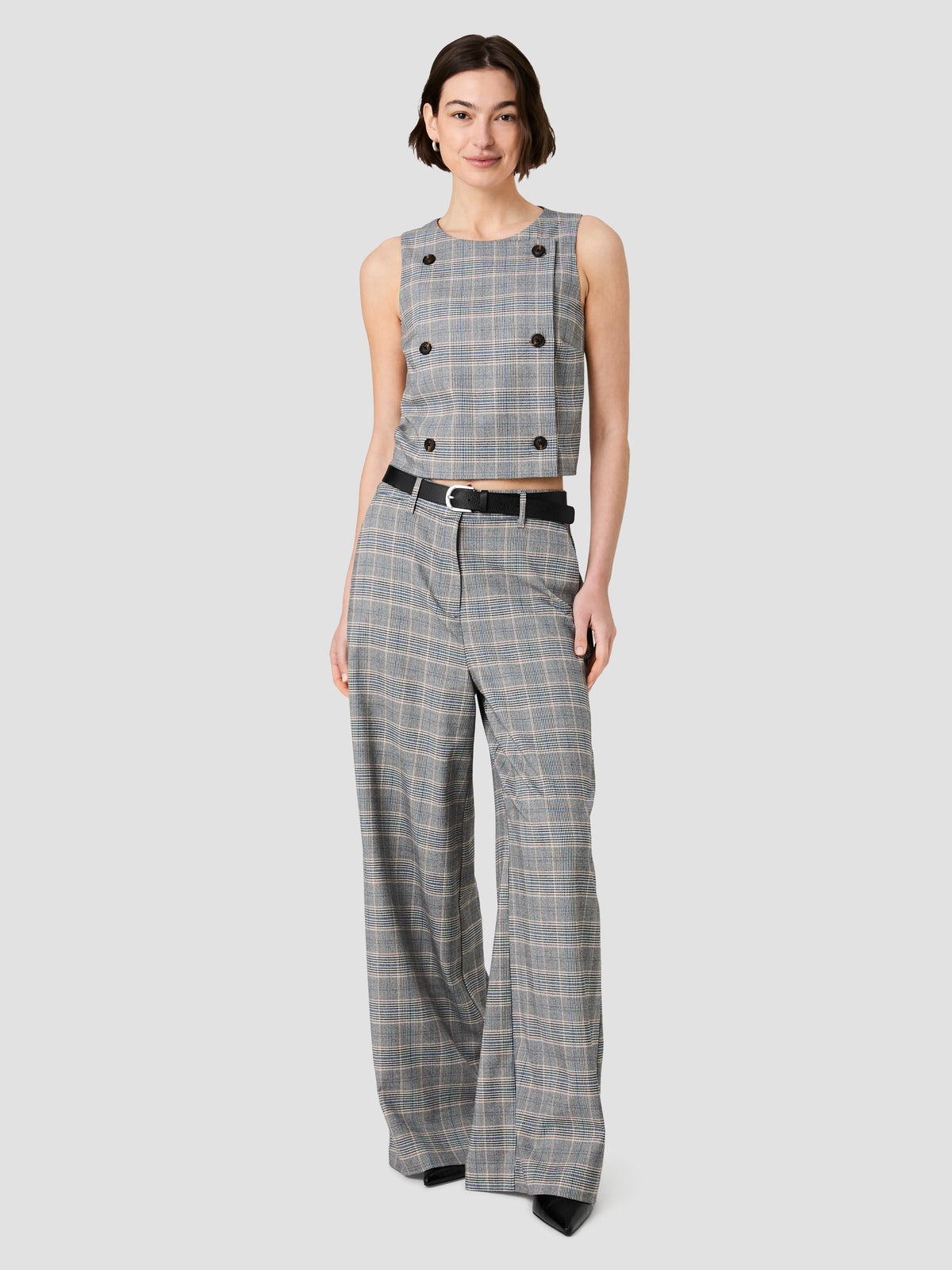 MATTEO PLAID WIDE LEG TROUSERS VIEW 6 | New Arrivals MATTEO PLAID WIDE LEG TROUSERS VIEW 6 | New Arrivals
