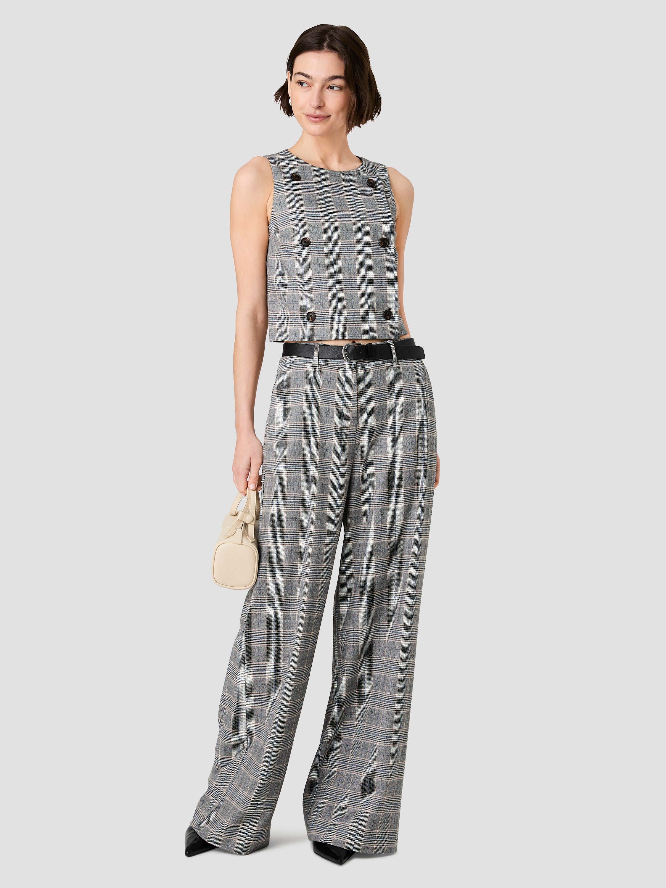 MATTEO PLAID WIDE LEG TROUSERS View 1 | The Essentials Edit MATTEO PLAID WIDE LEG TROUSERS View 1 | The Essentials Edit